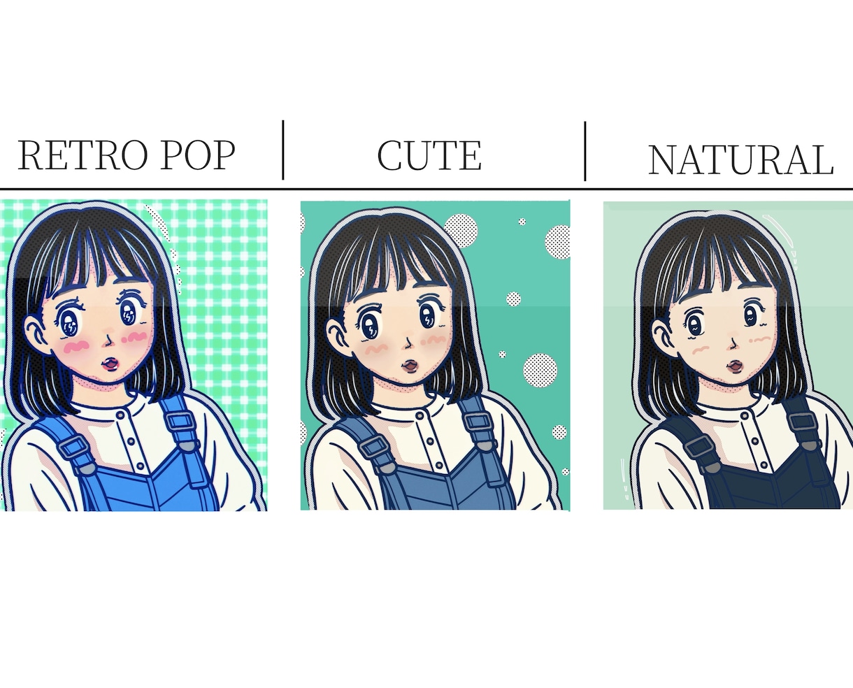 レトロ似顔絵であなたの世界観ごと描きます あなたの“可愛い”がひとめで伝わる♡ SNSアイコンにも◎ イメージ3