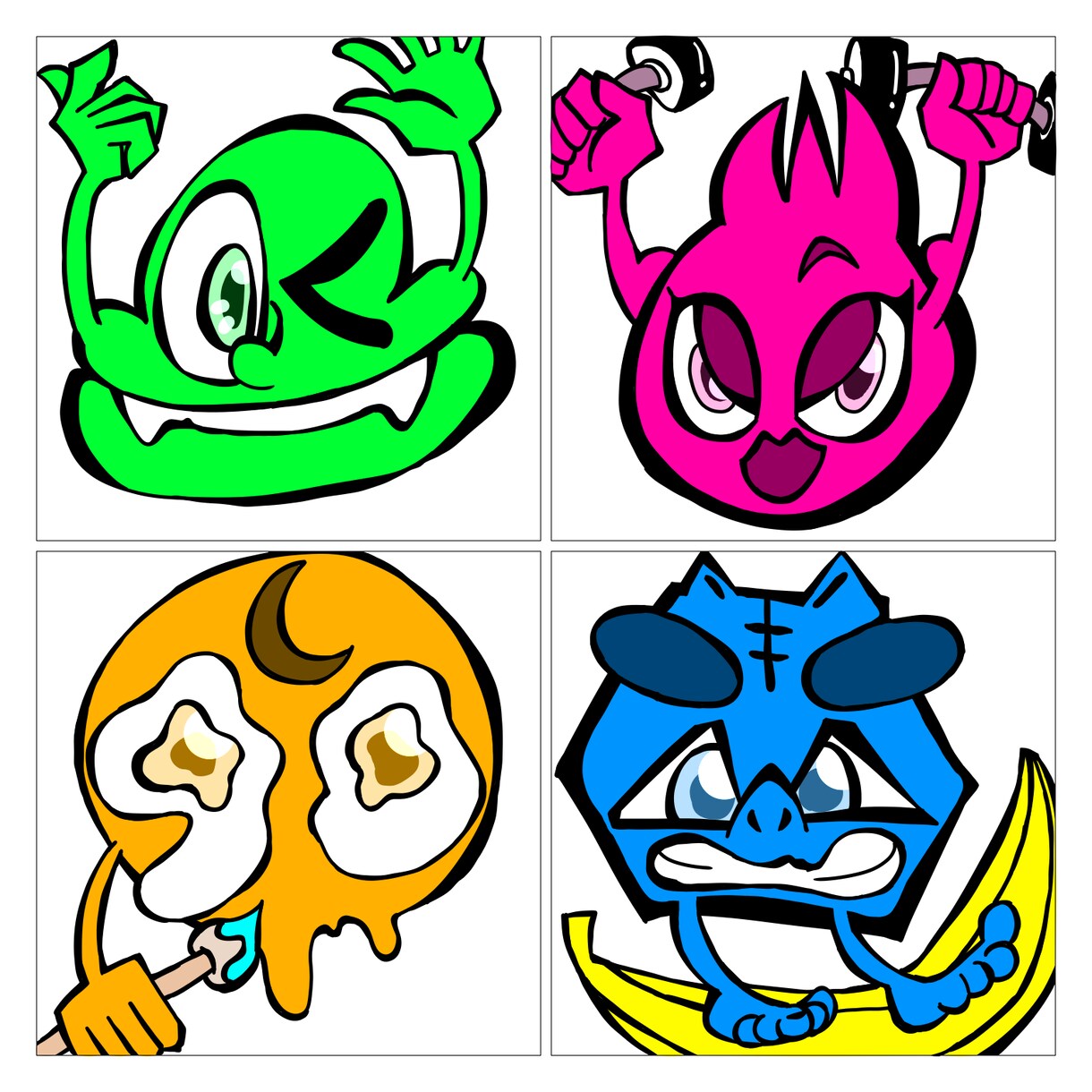 最短即日●インパクトのあるアイコン描きます あなたの好きな色や形やアイテムをキャラクターにします イメージ1