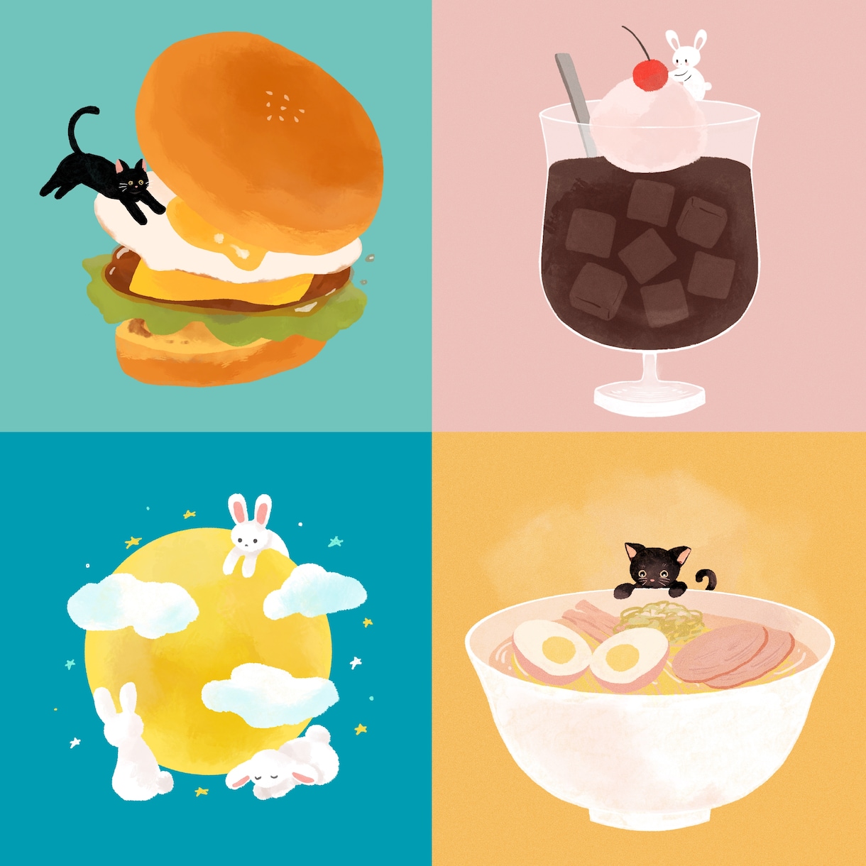 ほんわか系のイラスト描きます 食べ物・植物・人物・動物が得意です イメージ1