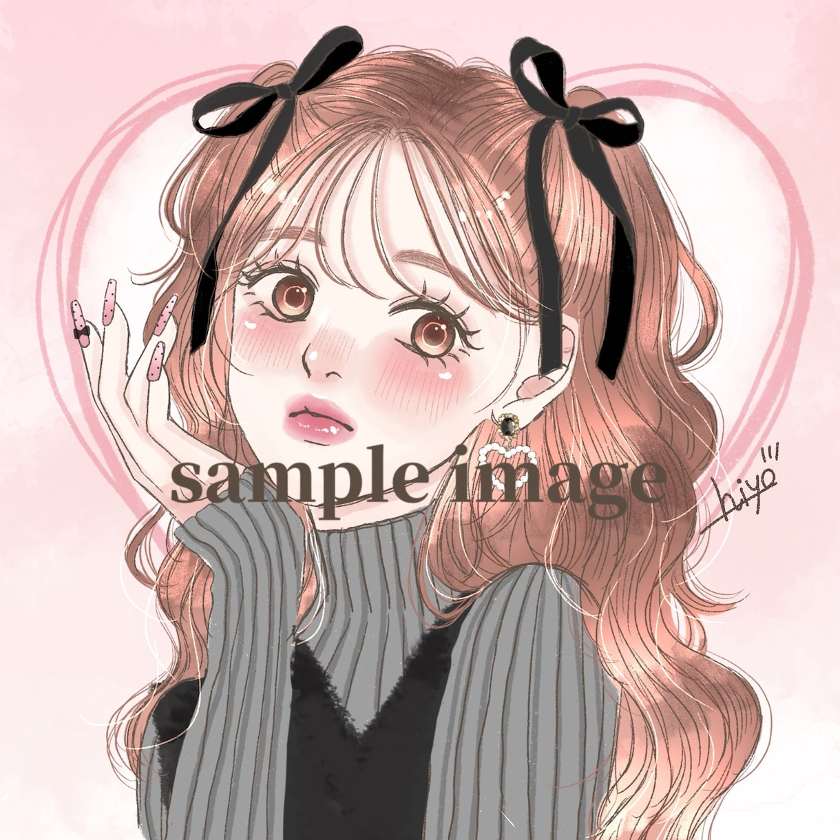 商用◎ 透明感ある似顔絵、イラスト描きます 【美容・配信・ビジネス・歌ってみた・SNS用】 イメージ1