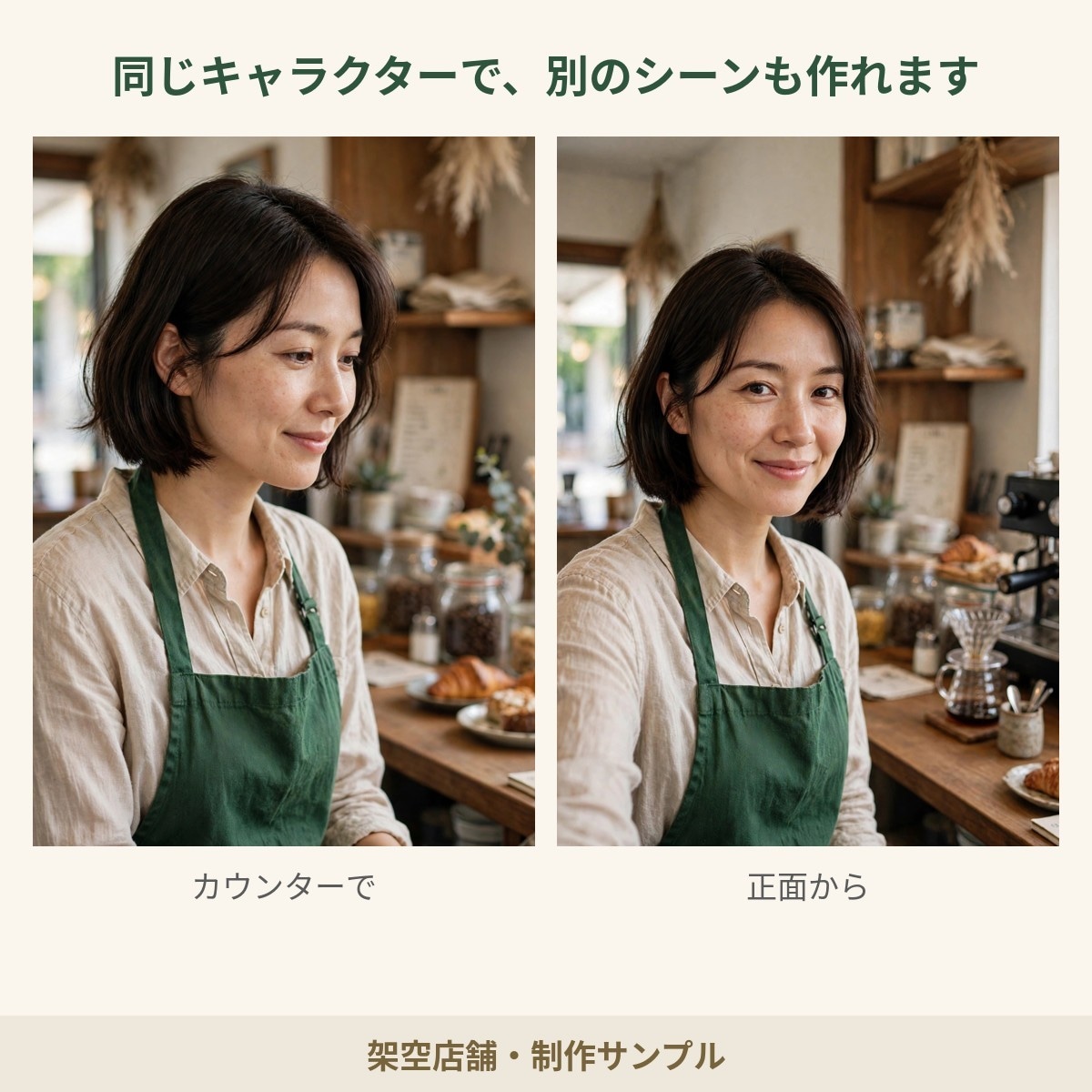 お店の看板娘とSNS動画を作りますます 専用キャラを作成し、縦型動画を2本制作 イメージ2
