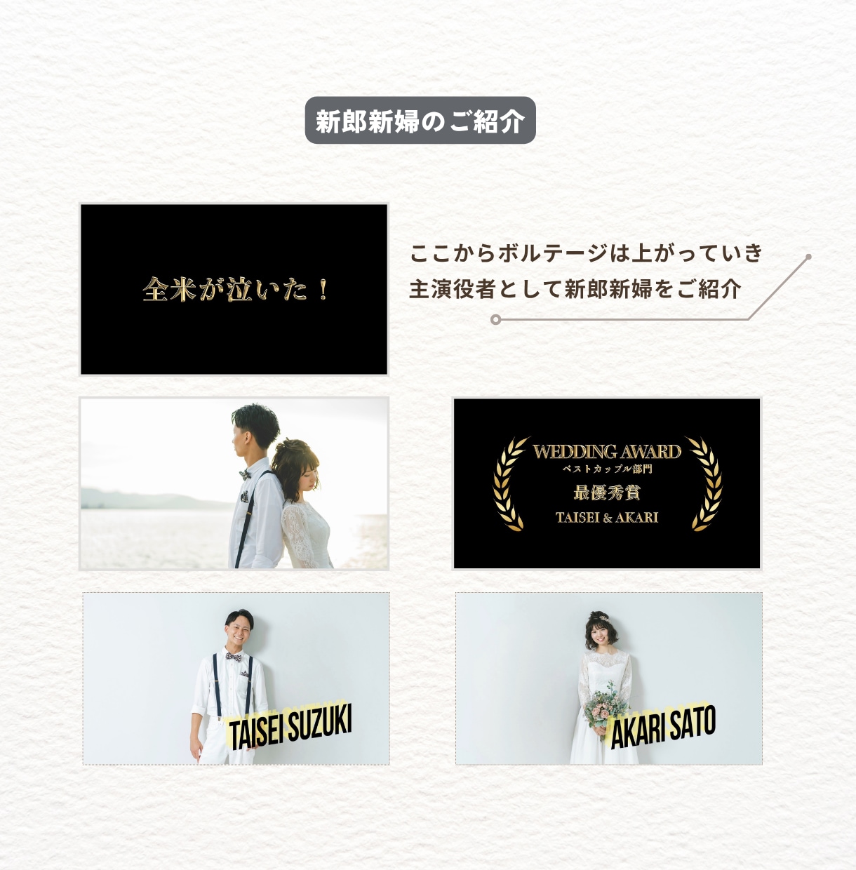 クスッとなる映画予告風オープニングムービー作ります お忙しい方でも大丈夫！写真３枚で制作！プロナレーションつき！ イメージ4