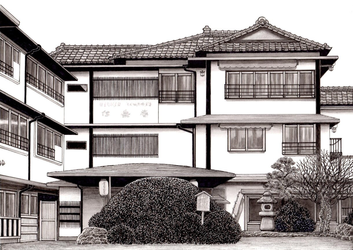 ペンと筆で、水彩の手描きイラストを描きます お客様の写真を元にモノクロのペン画を制作します。 イメージ1