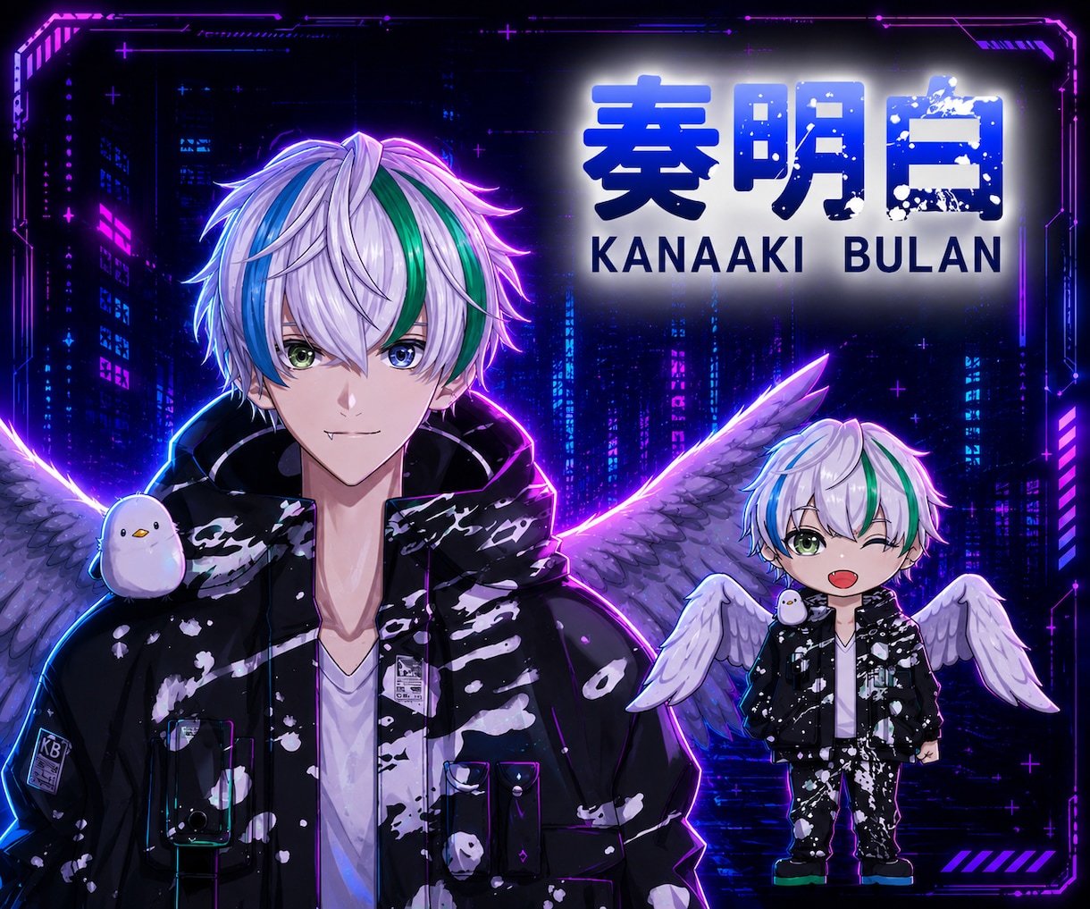 先着1万円引！イケメン男性Vtuber制作承ります 先着一万円引！SDキャラ・ロゴ・配信画面・キービジュ・三面図 イメージ7