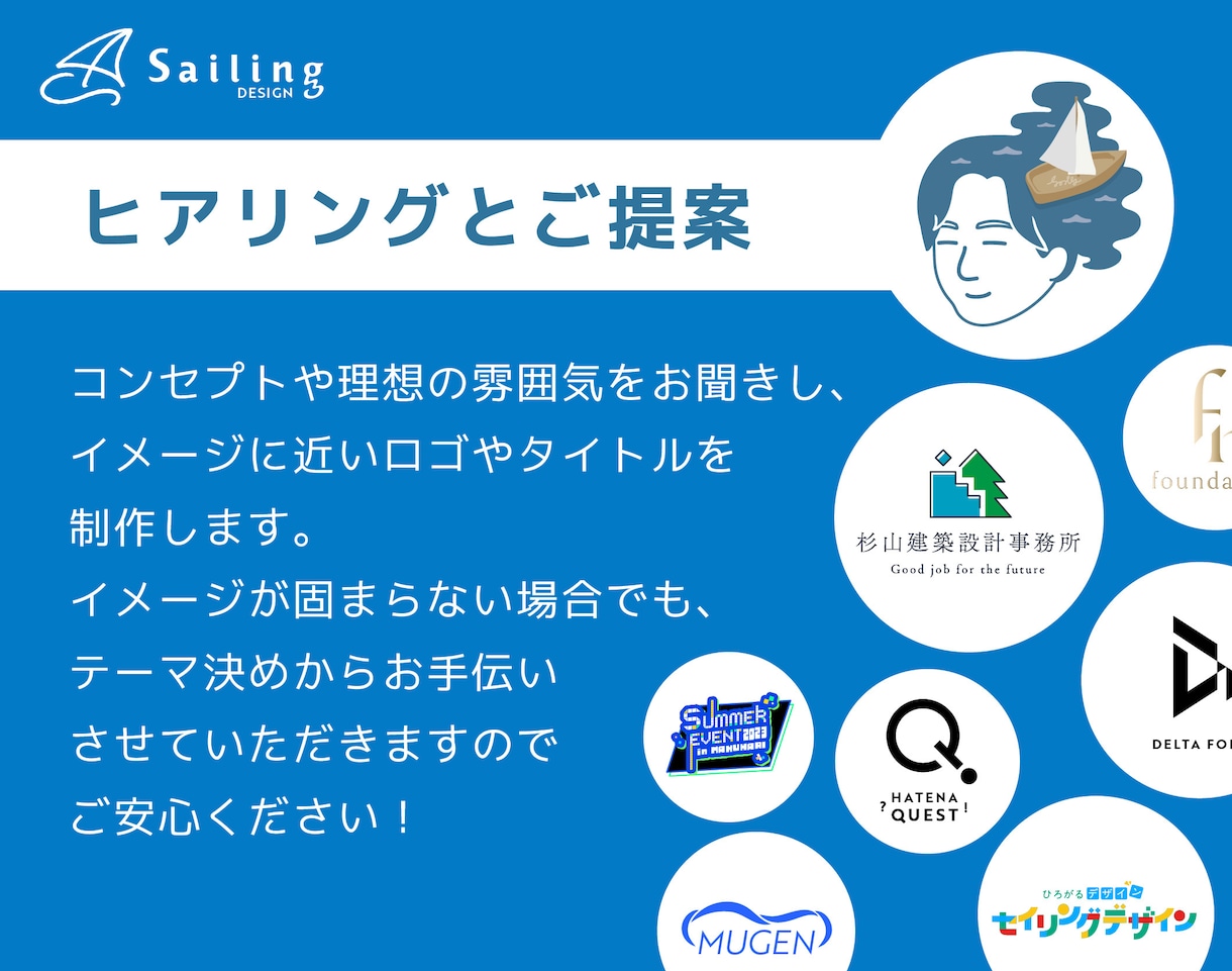 ロゴデザイン、コンセプト決めからお手伝いします どんなデザインにしたらいいかわからない…ご安心ください！ イメージ3