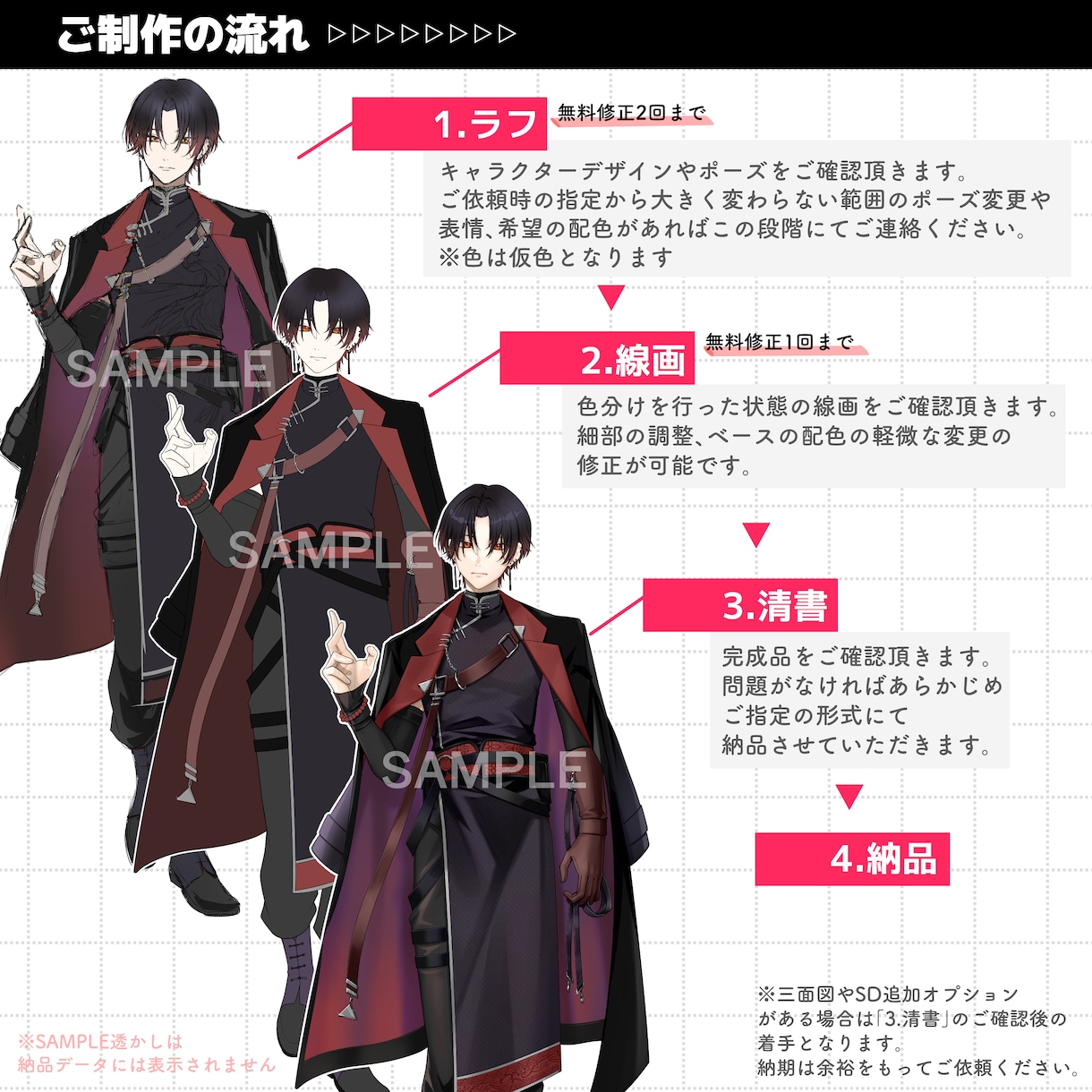 キャラクター立ち絵制作いたします キャラデザ・三面図・差分作成も対応可能です！ イメージ6