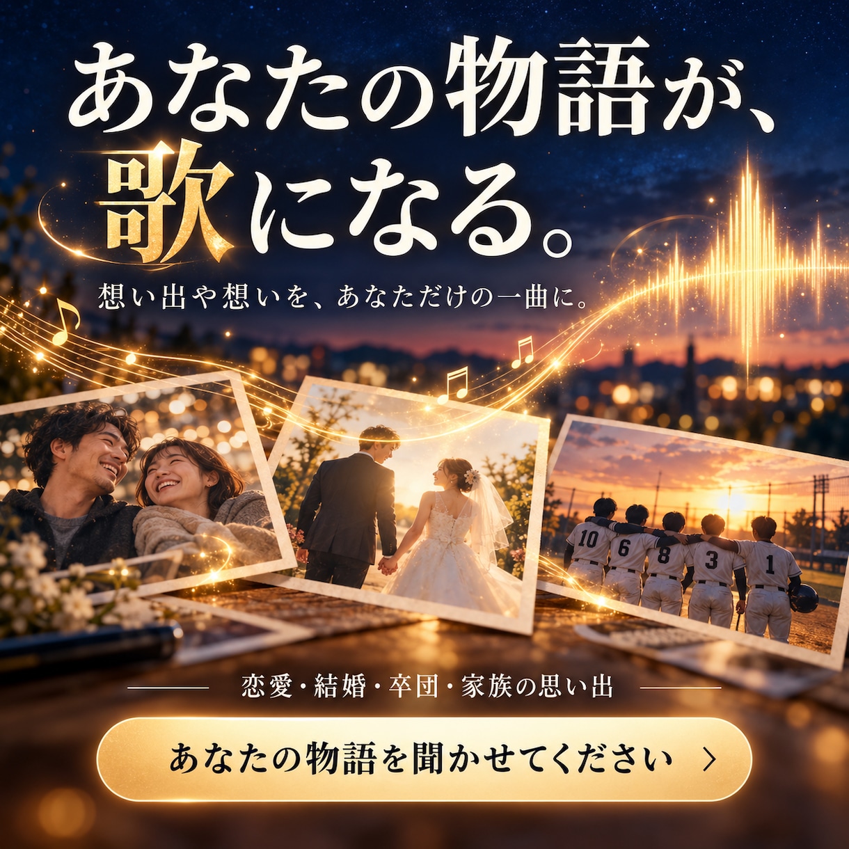 あなたの想いを楽曲という形にします 個人向け、団体向け等でどうぞ。例:野球チームの卒団記念 イメージ1