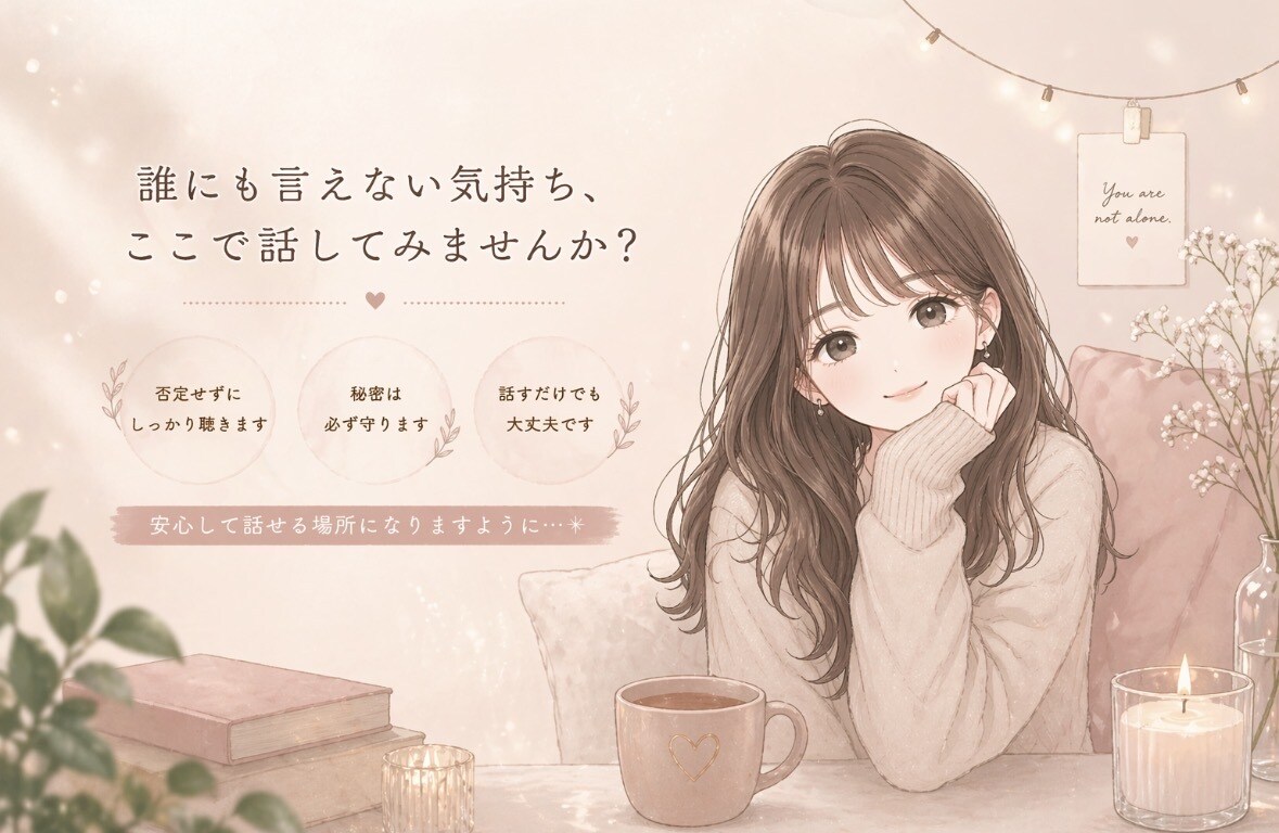 TikTokの悩み聞きます なかなか人に話しても理解して貰えない話し聞きます イメージ1
