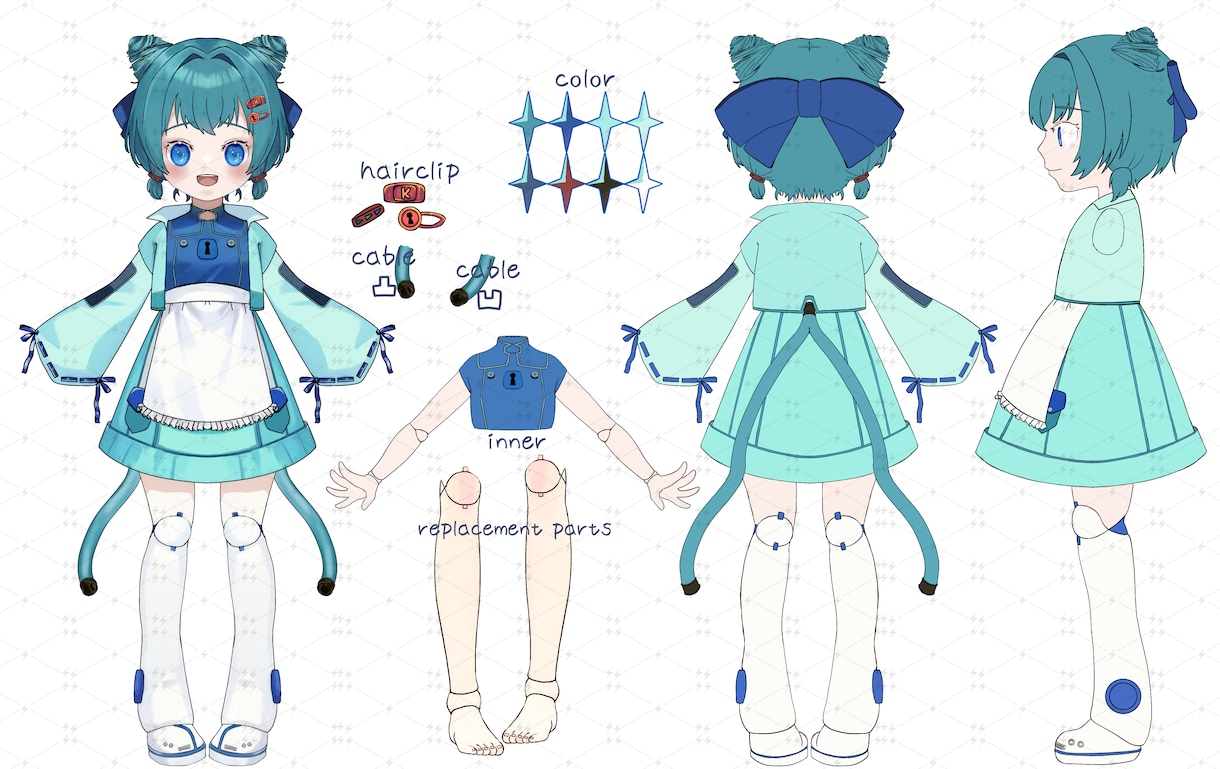 あなたのキャラクターの二面図を作成します キャラクター設定を一枚に集約したい方に！ イメージ7