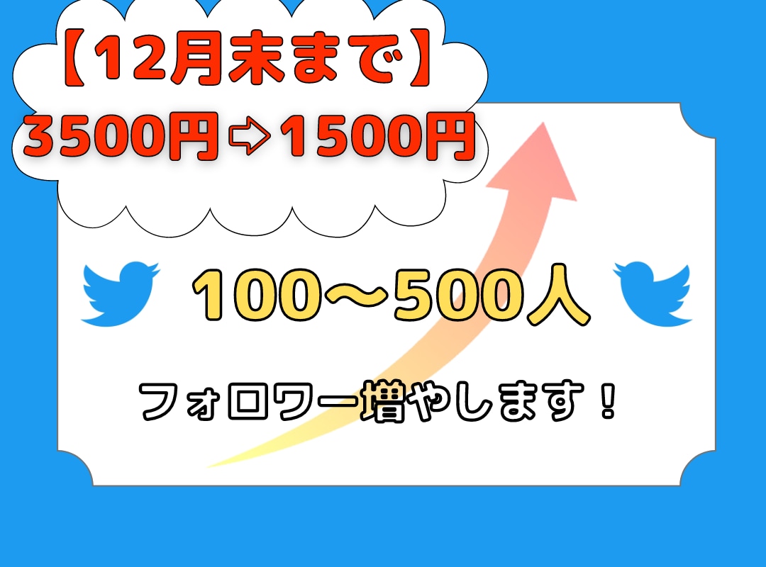 Twitterフォロワー百～五百人増やします 1,500円で効率よく集客・宣伝・拡散致します！ イメージ1