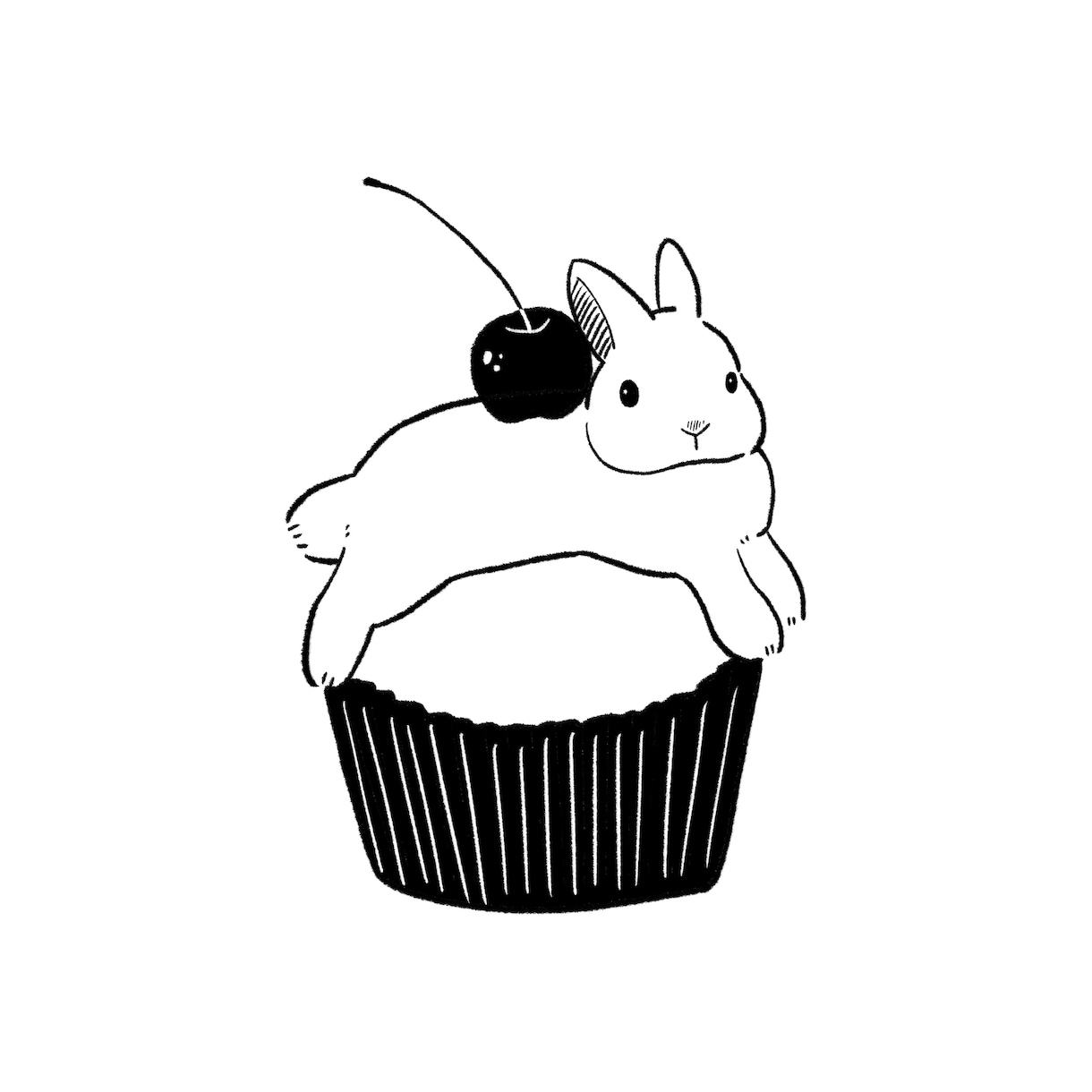 かわいいモノクロ線画イラストお描きします 最短翌日！挿絵や印刷物に使いやすい！ イメージ2
