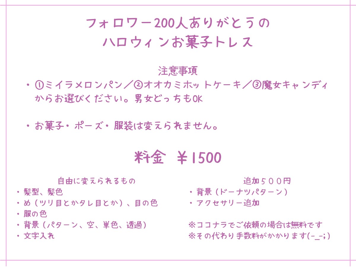 期間限定☆ハロウィンアイコン描きます わするオリジナルお菓子トレスでお安いです♪ イメージ4
