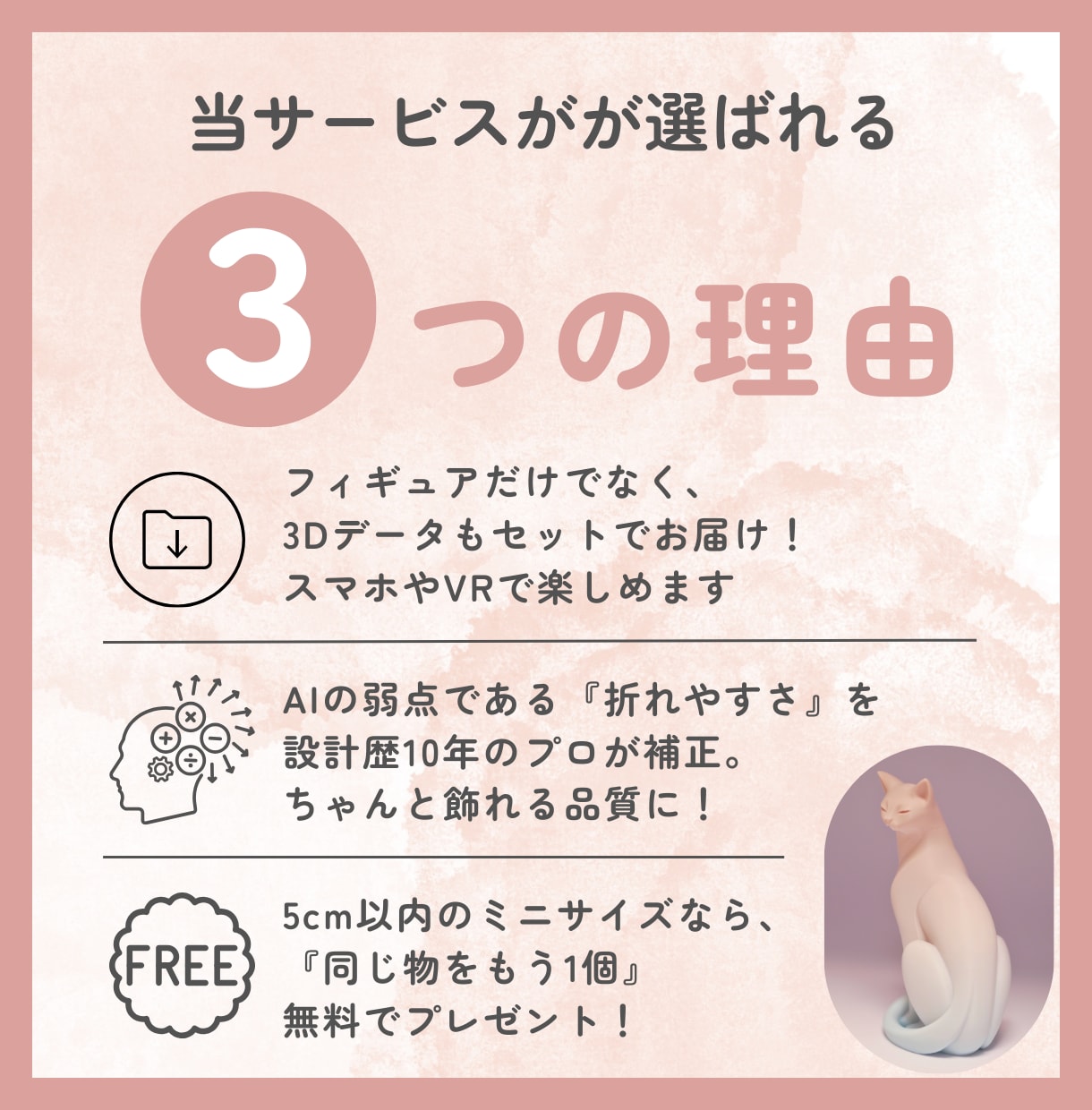 イラストや画像からオリジナルフィギュアを制作します AI×3Dプリントで早い・安い！塗装不要で9,000円〜 イメージ2