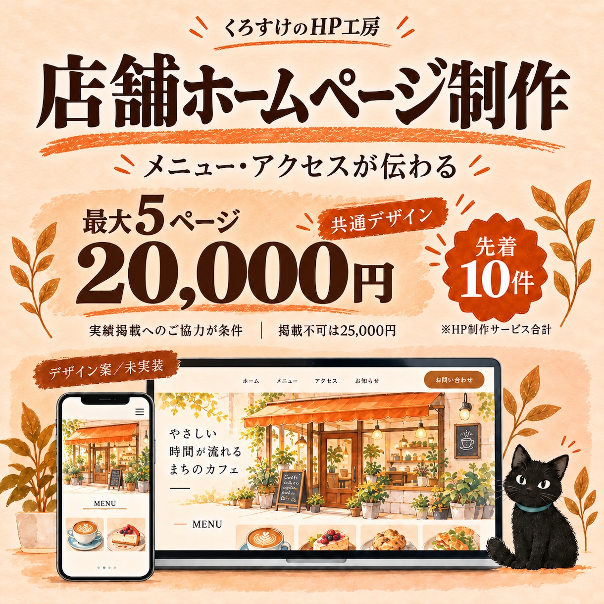 料金とお店の雰囲気が伝わる店舗サイトを制作します メニュー・アクセス・予約先を見やすくまとめます イメージ1
