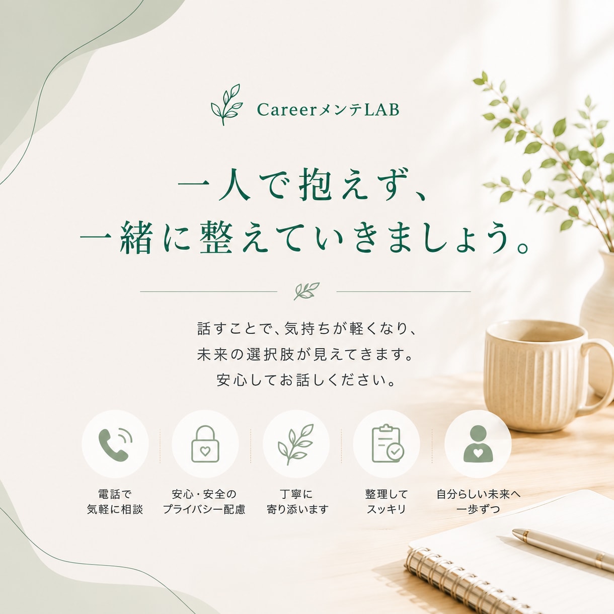 仕事とキャリアのモヤモヤを整理します 一人で抱えず、働く自分をメンテナンスする時間 イメージ5