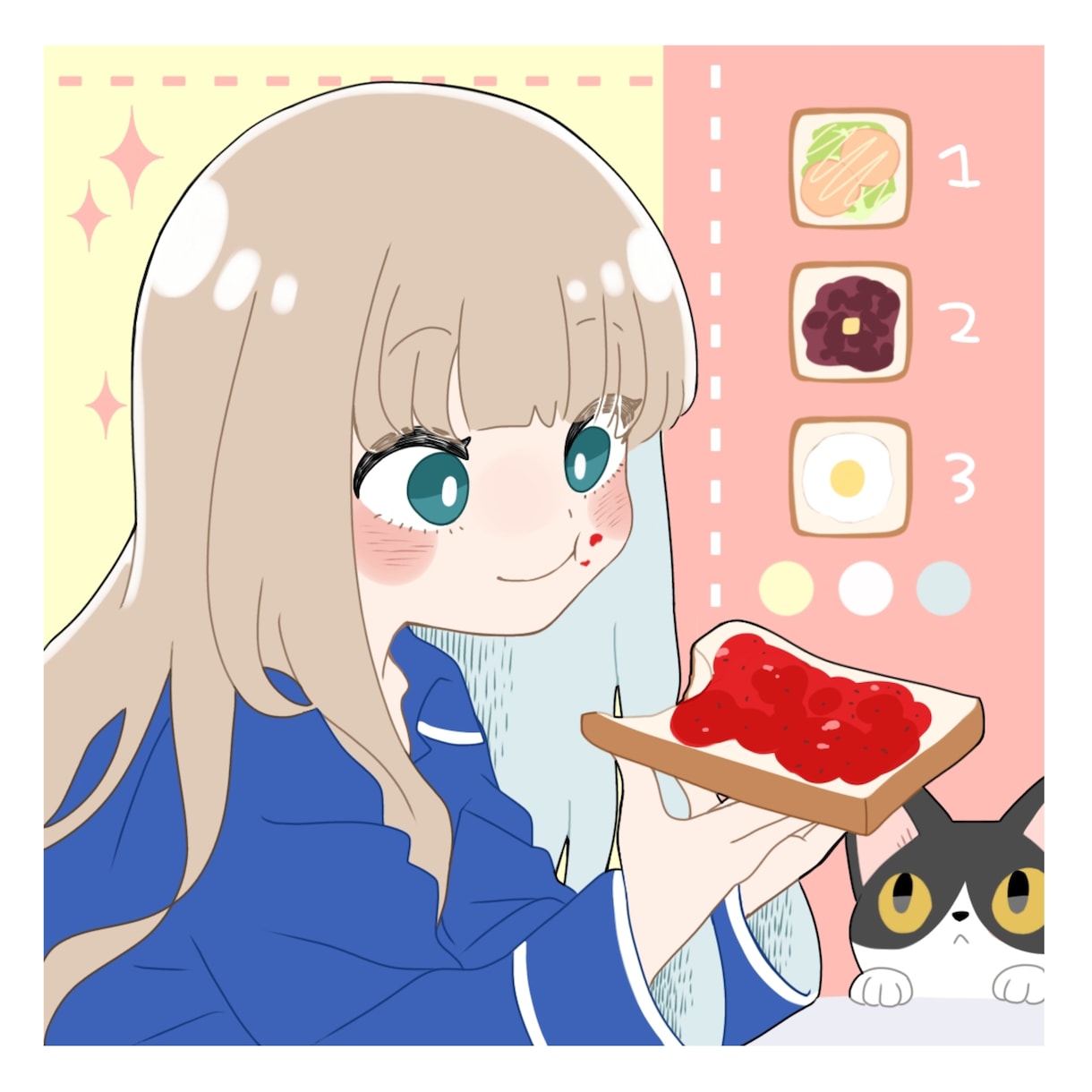 陰影の少ない、シンプルなイラストお描きます シンプルで可愛いイラストいかが？ イメージ3