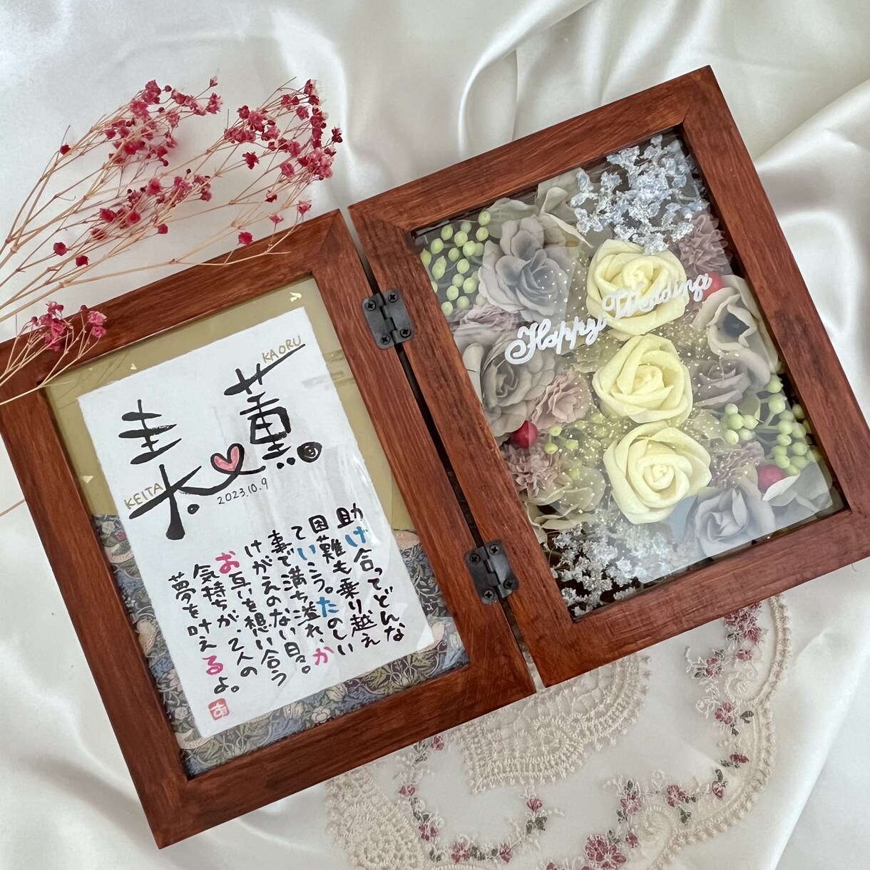フラワーボックスにポエムを添えてお作りします 新郎新婦からご両親へ。結婚する友人へ。感謝を込めて イメージ2