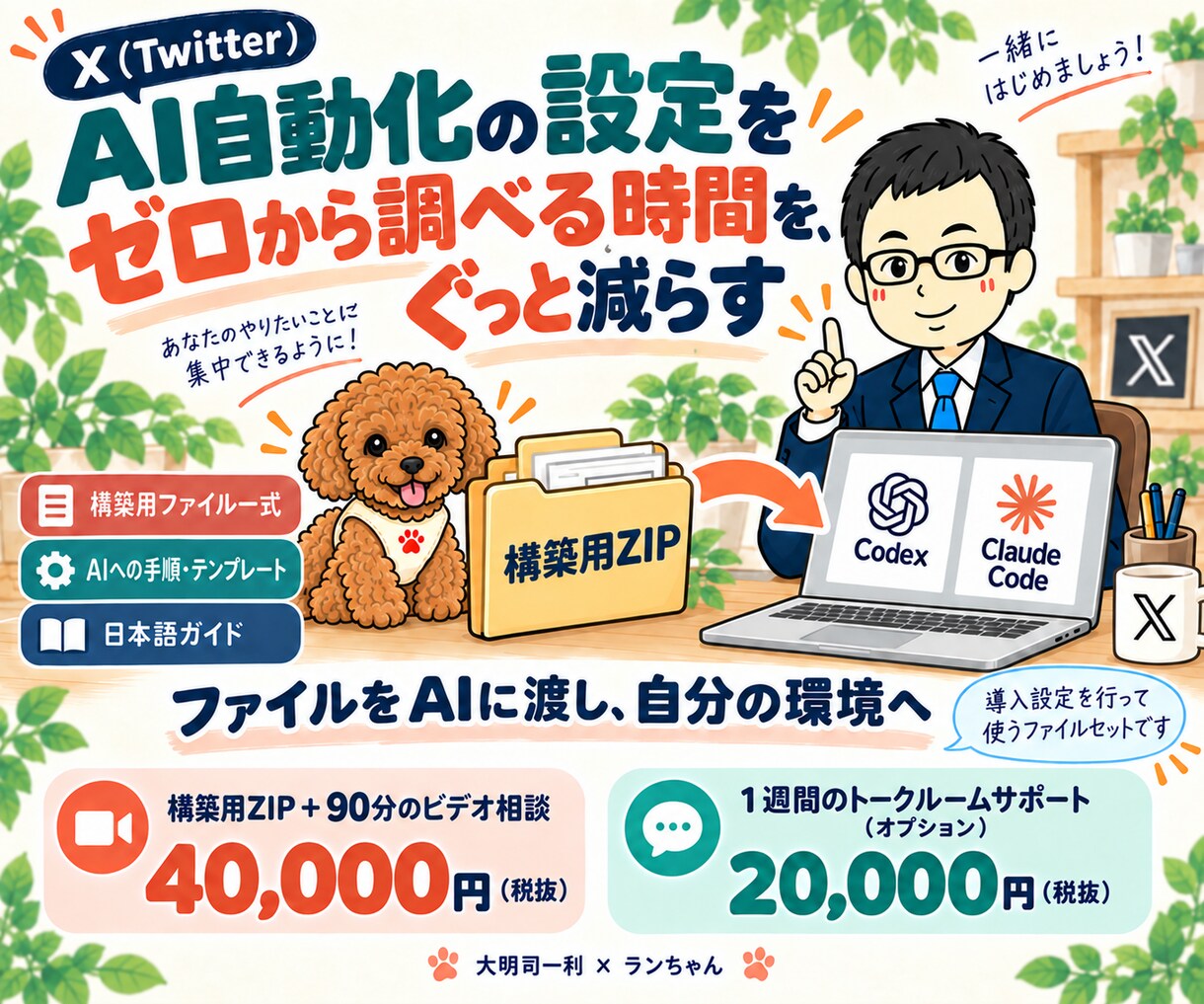 CodexでX運用のAI自動化を構築します Claude Code対応｜導入支援90分 イメージ4
