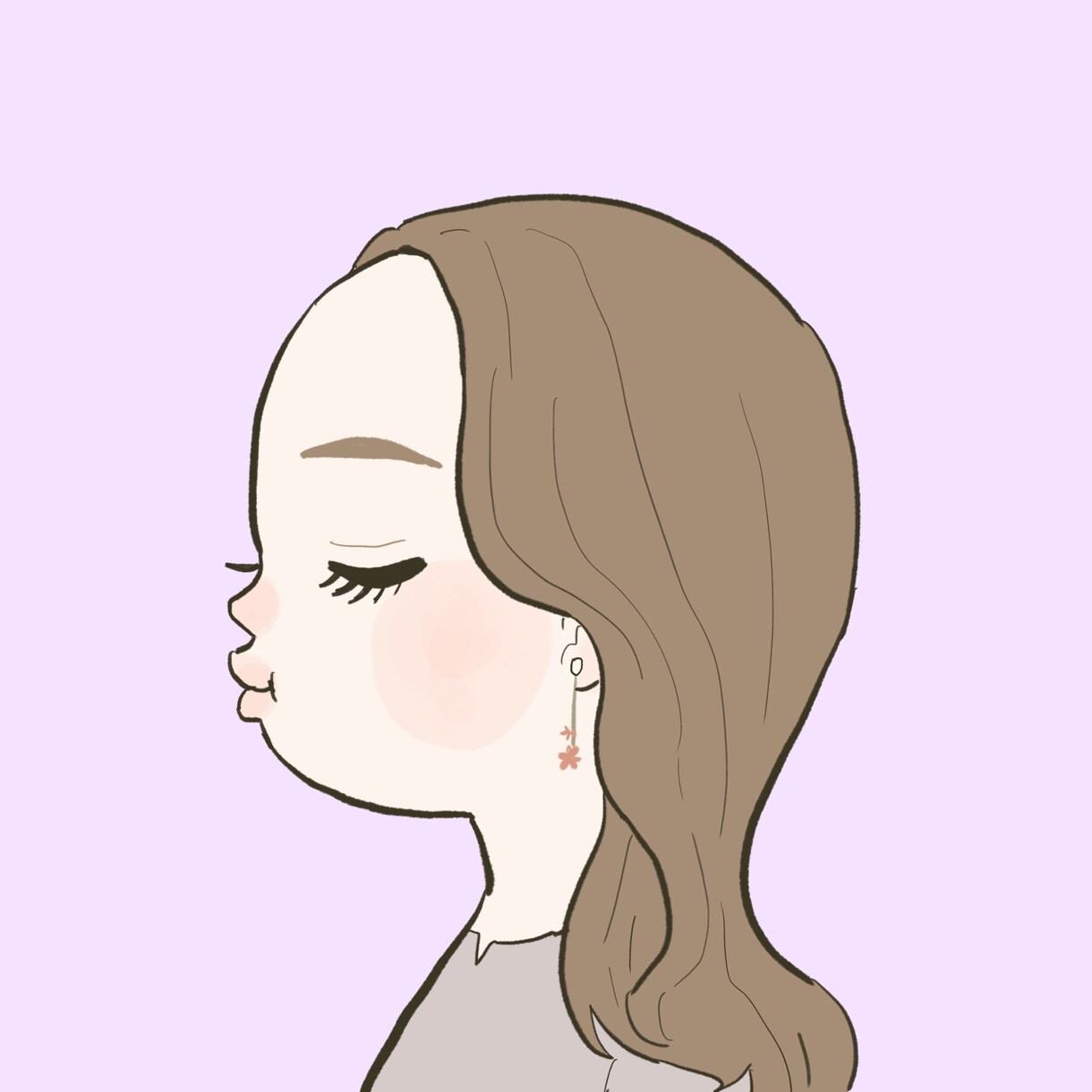 まるっとかわいい横顔アイコン描きます オシャレでゆるかわなイラストです【商用・二次利用可能】 イメージ6