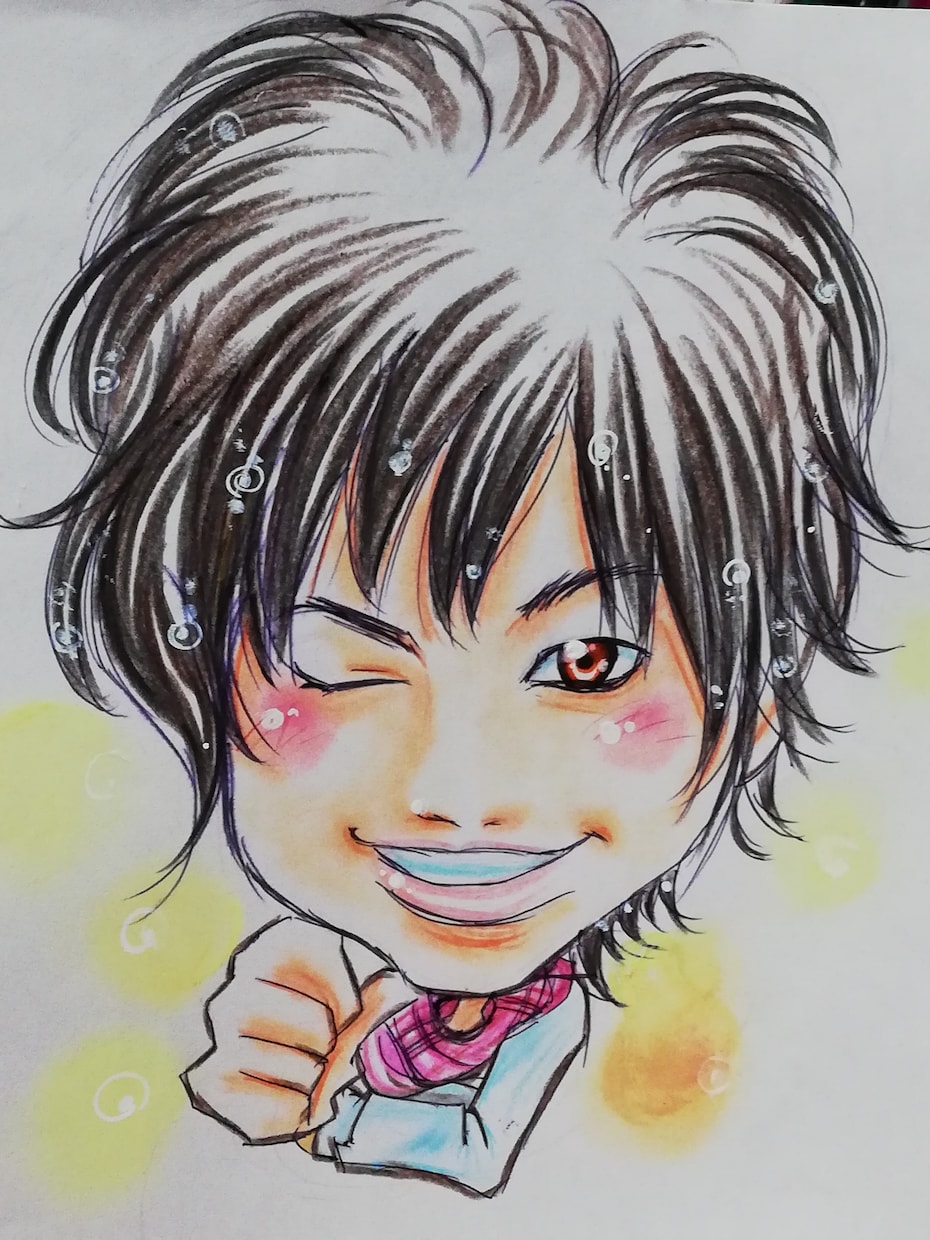 アナログ似顔絵、推し、キャラ描きます アナログなので二度と同じの掛けない世界に1点！！ イメージ2
