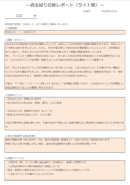 モニター限定価格　お金の不安を見える化で解消します 資金繰りの現状を分かりやすく可視化して不安をなくしましょう！ イメージ4