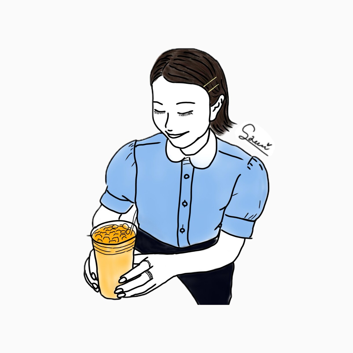 シンプルおしゃれな似顔絵アイコン描きます 【結婚式・SNS用に◎】思い出をイラストに残しませんか？♡ イメージ5