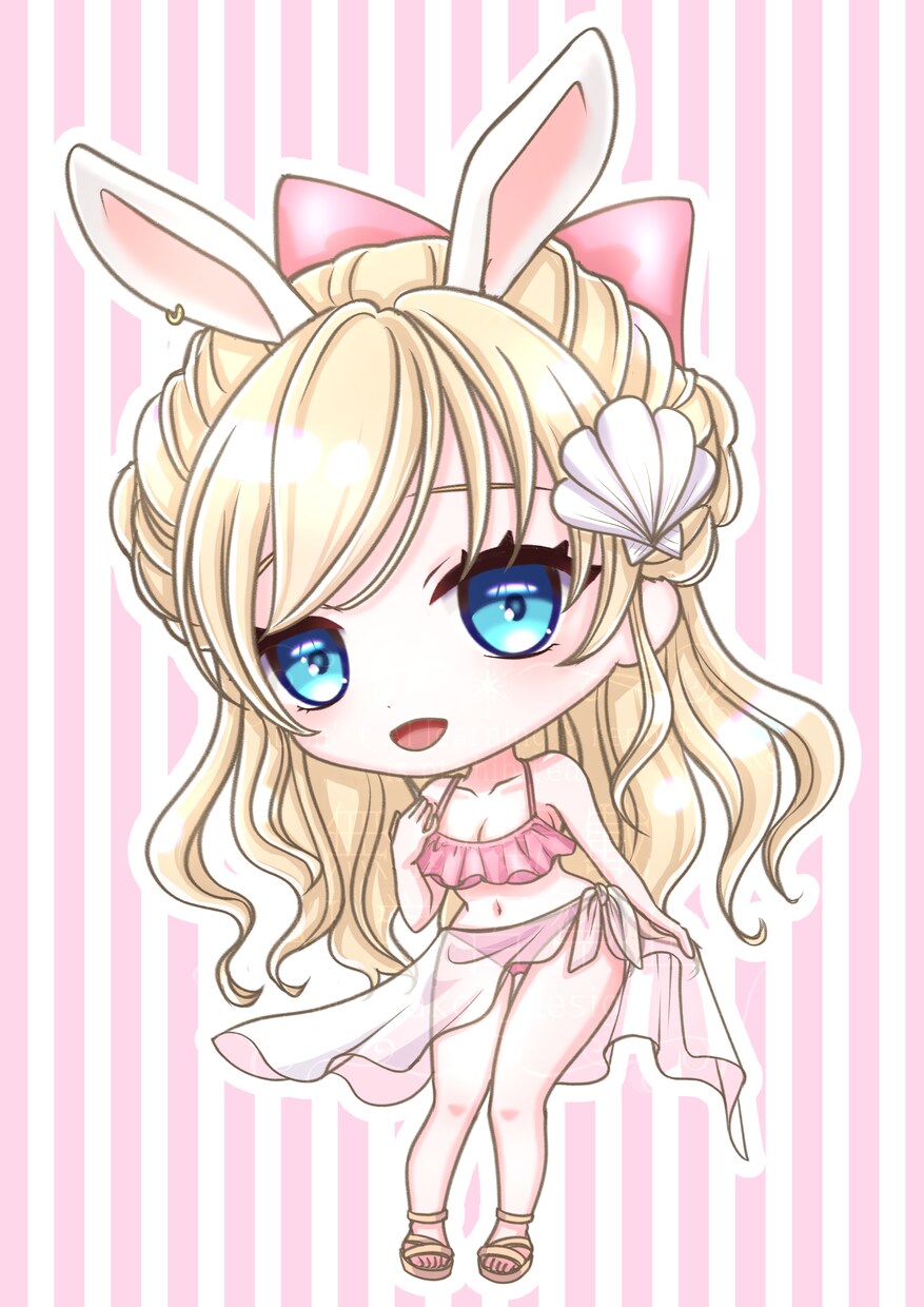 量産企画★ミニキャラ水着イラストお描きします 可愛い＆カッコいい！安価なSDキャラの水着イラストオーダー！ イメージ5