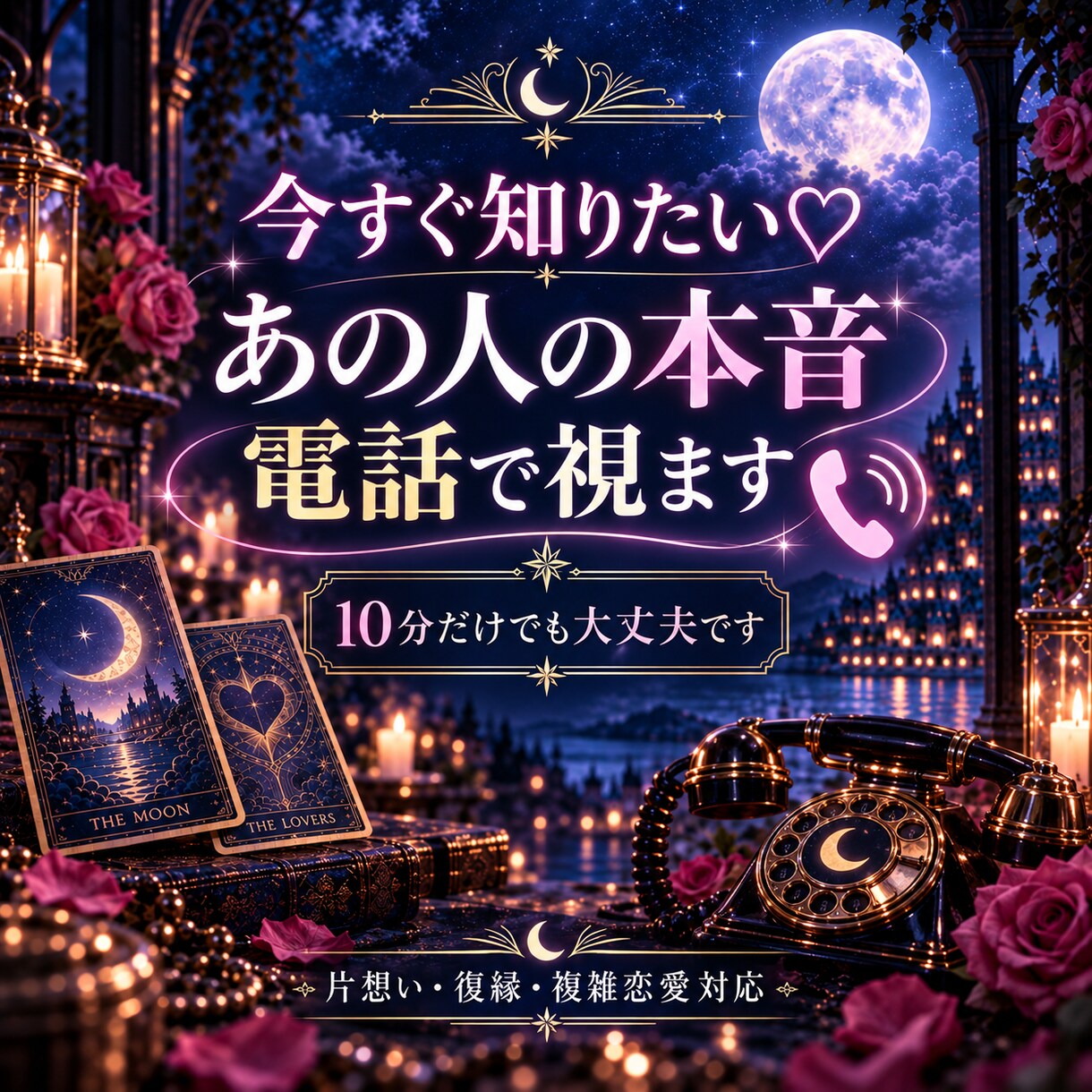 今すぐ知りたい♡あの人のあなたへの気持ちを視ます その場でカードを引いて、言葉にしない本音まで深く視ていきます イメージ1