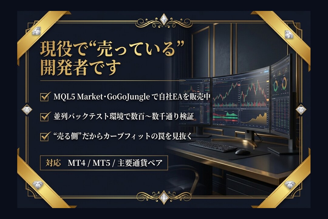 含み損EAをバックテストで破綻診断します 先着5名1000円｜ナンピン/マーチンも破綻リスク診断 イメージ10