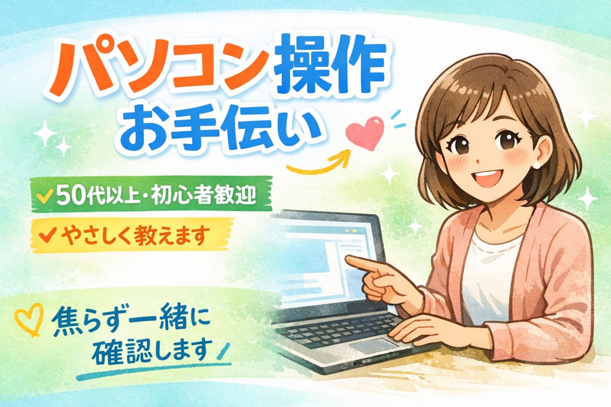 パソコン初心者OK！Zoom・Excel教えます ★50代以上・初心者の方にも丁寧にサポートします イメージ2
