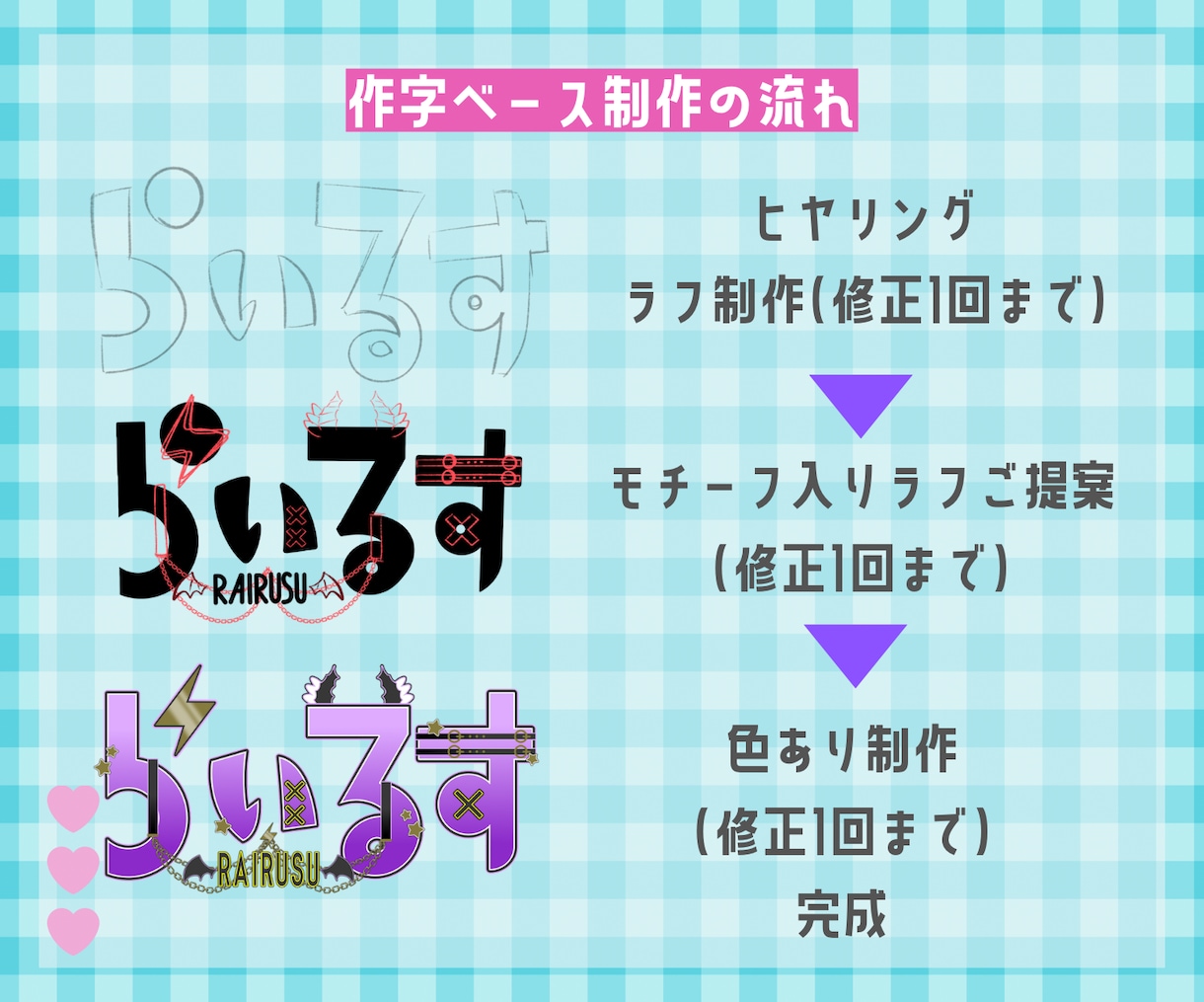 配信者/Vtuberさんのネームロゴ作ります フォントべース、作字ベースが選べます◎ イメージ5