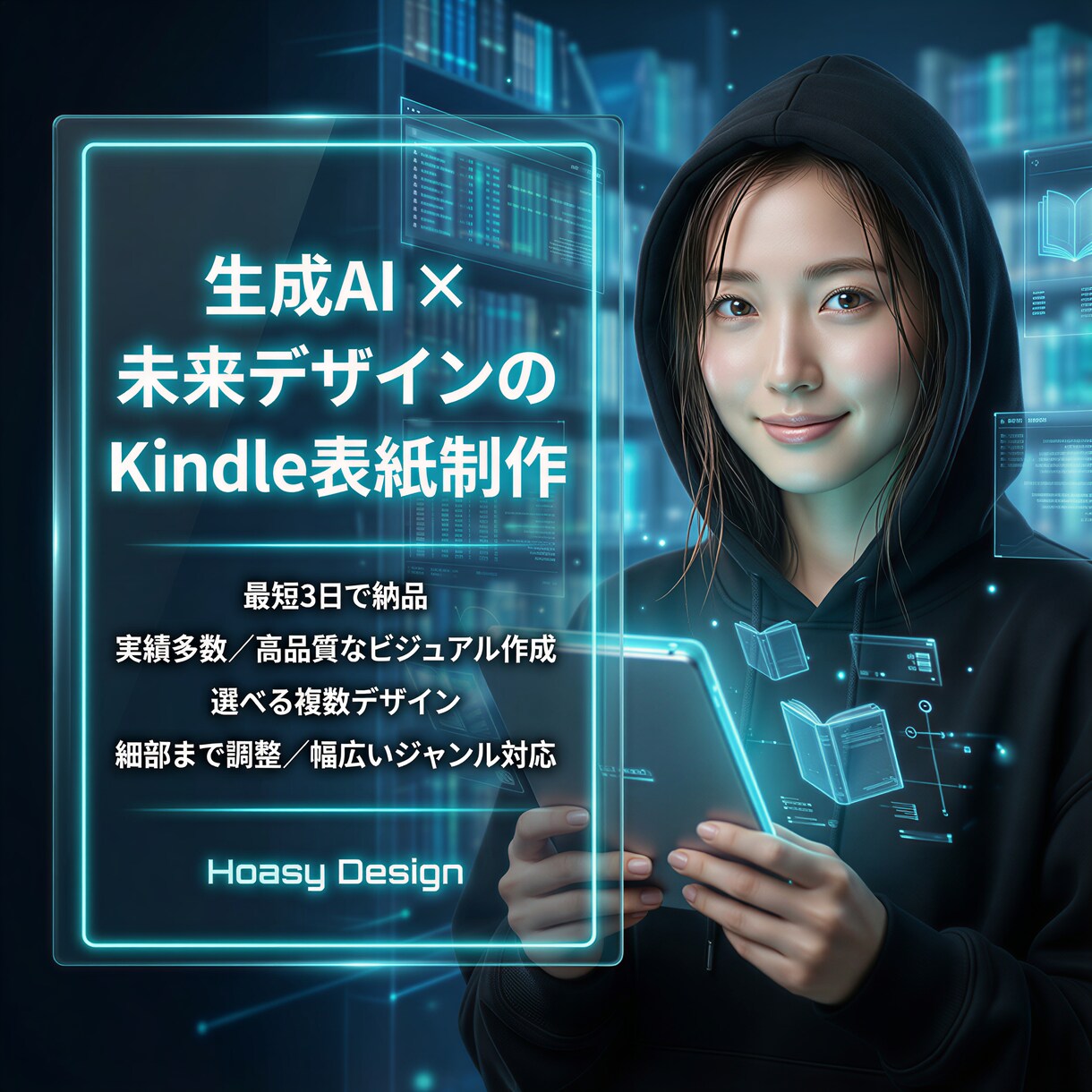生成AIで未来感溢れるKindle表紙を制作します 高品質・高速納品・複数デザイン提案であなたの収益化を支援！ イメージ1
