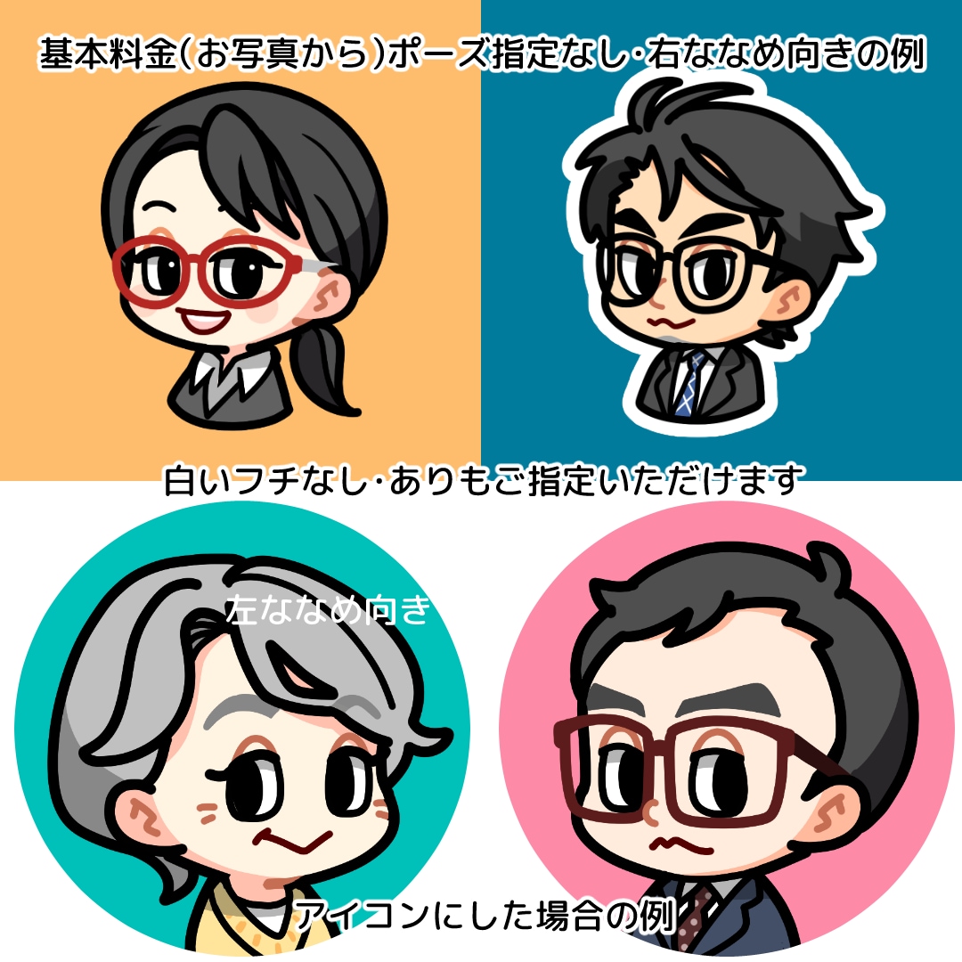 商用利用OK！ポップなちびキャラ風似顔絵描きます アイコンや記念のプレゼント、ステッカー等グッズ制作などに イメージ3