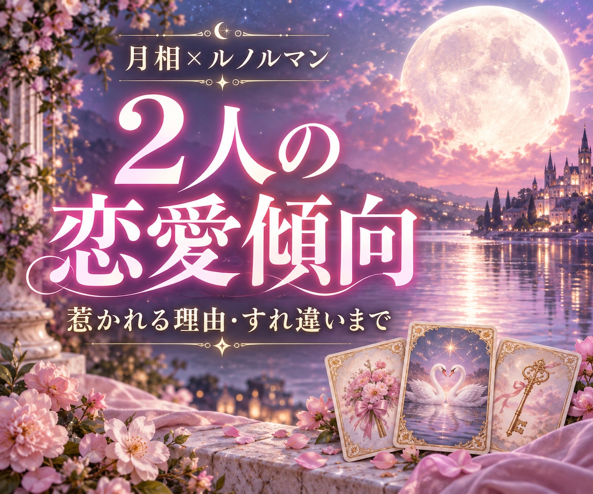生まれた月相とカ―ドで２人ので恋愛を読み解きます ◇惹かれ合う理由とすれ違い、二人の恋愛傾向を紐ときます イメージ1