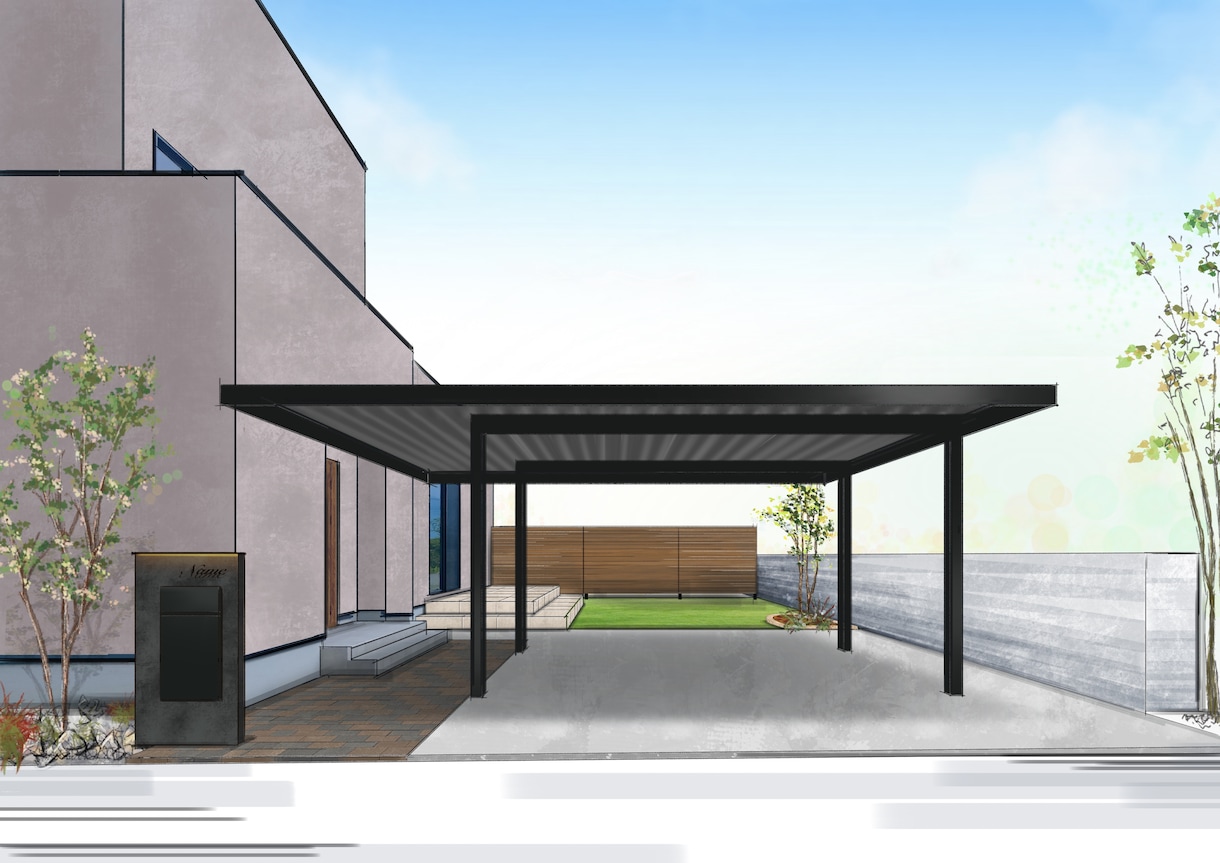 建物の写真や立面図に合わせて外観パースを作成します イラストアプリにて手書き風の温かみあるデザインです。 イメージ1
