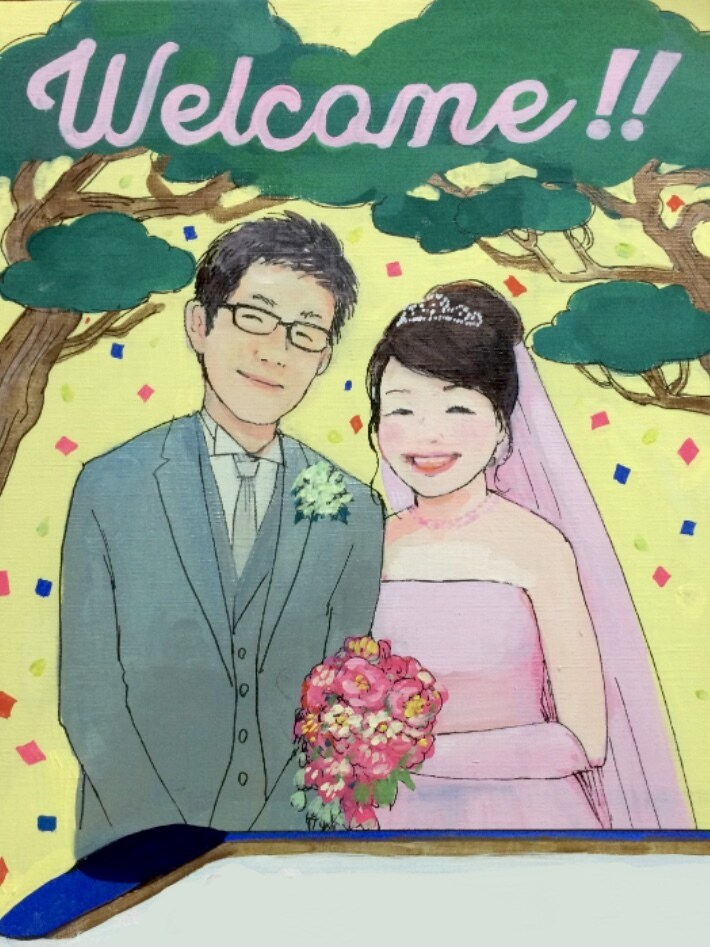 結婚式のウェルカムボード描きます お好みのモチーフを取り入れておしゃれに仕上げます イメージ2