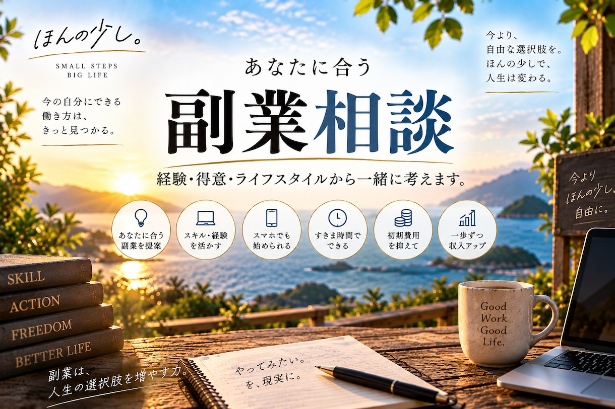あなたに合う副業を経験・得意から一緒に考えます 副業したい。でも何をすればいい？から一緒に整理します イメージ1