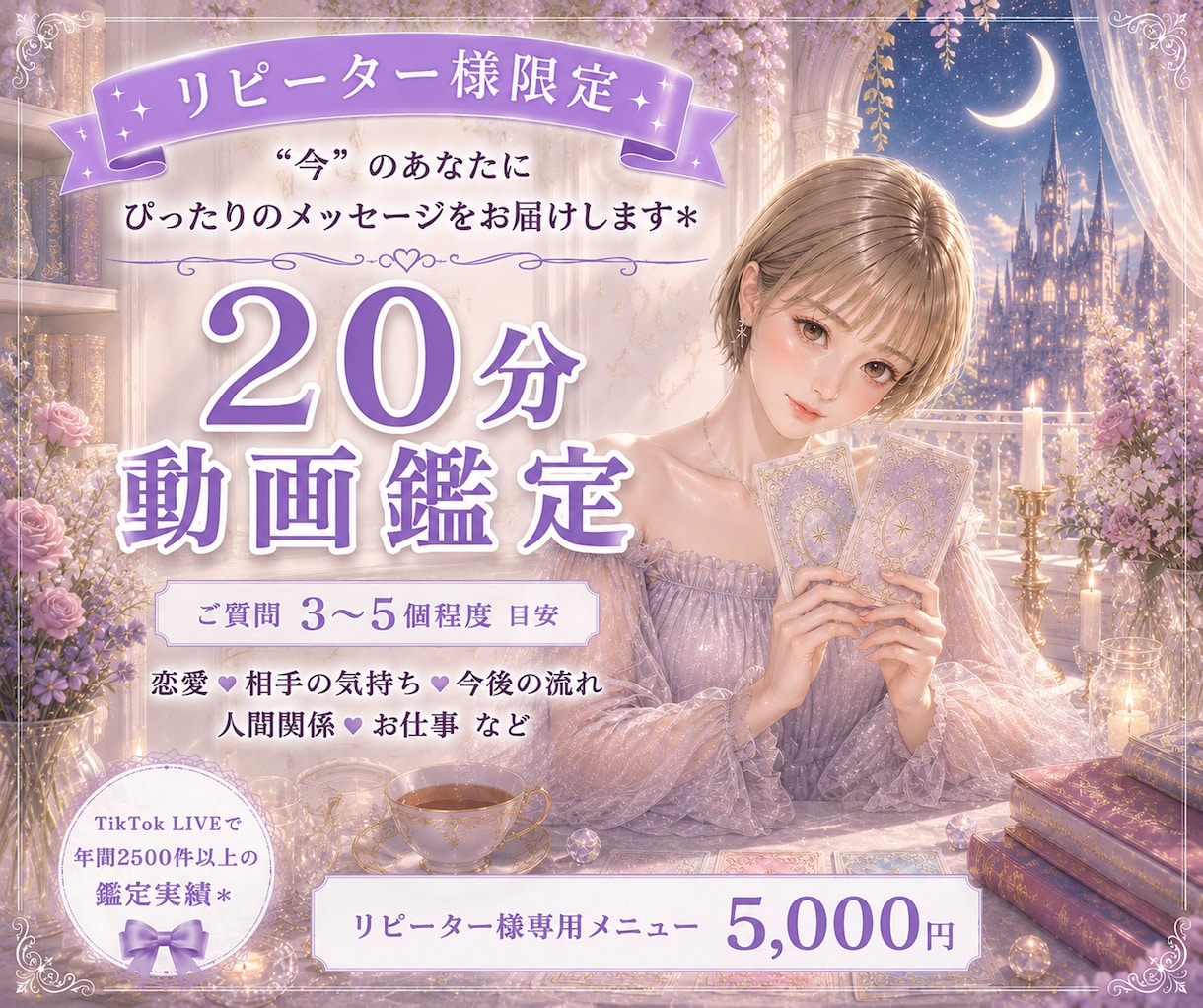 リピーター様専用♡20分鑑定動画をお届けします 聞きたいことがいくつかある方☆深堀して欲しい方におすすめ♡ イメージ1