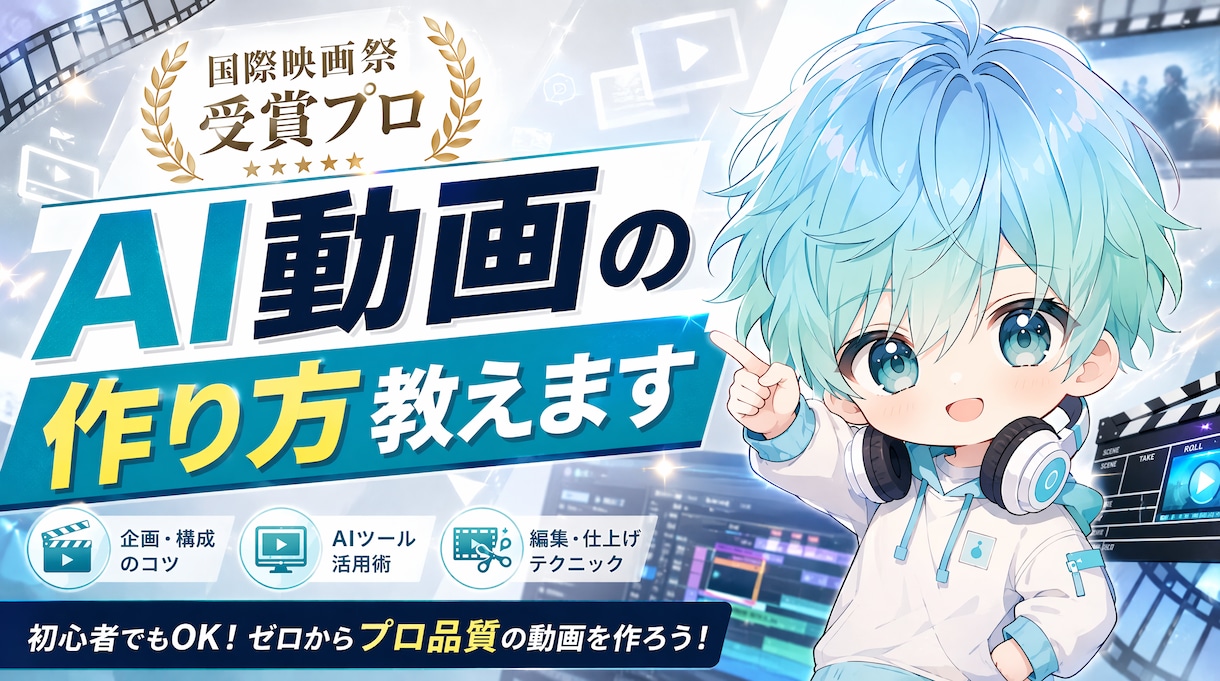 国際映画祭受賞プロがAI動画の作り方教えます 【モニター価格】受賞歴ありプロのAI映像クオリティを直接伝授 イメージ1