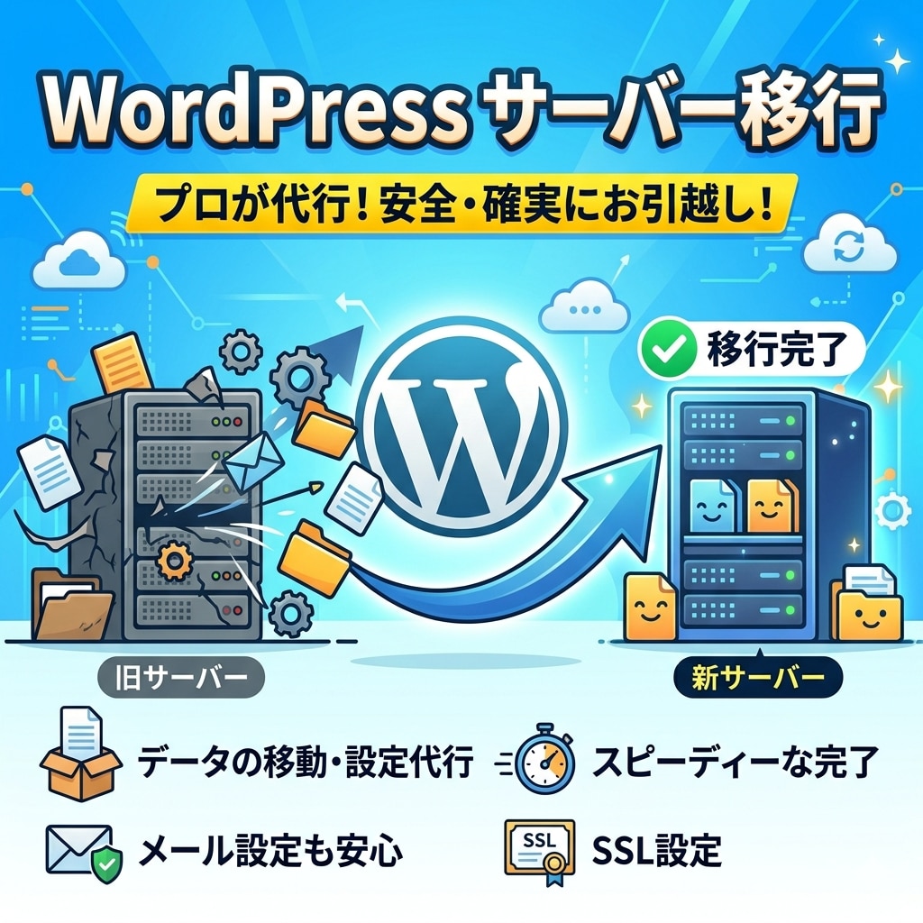 ワードプレスのサーバー移行を致します 容量無制限でワードプレスサーバーの移行 イメージ1