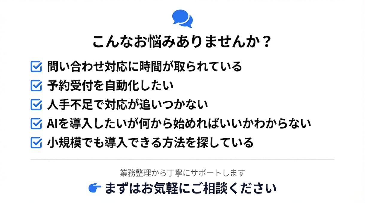 AIチャットボット｜予約・問い合わせ自動化できます 業務整理から構築まで丁寧に対応します イメージ4