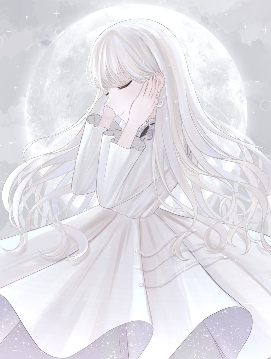かわいいキャラクターの一枚絵描きます 儚くキラキラした雰囲気のイラストをお求めの方はぜひ！ イメージ8