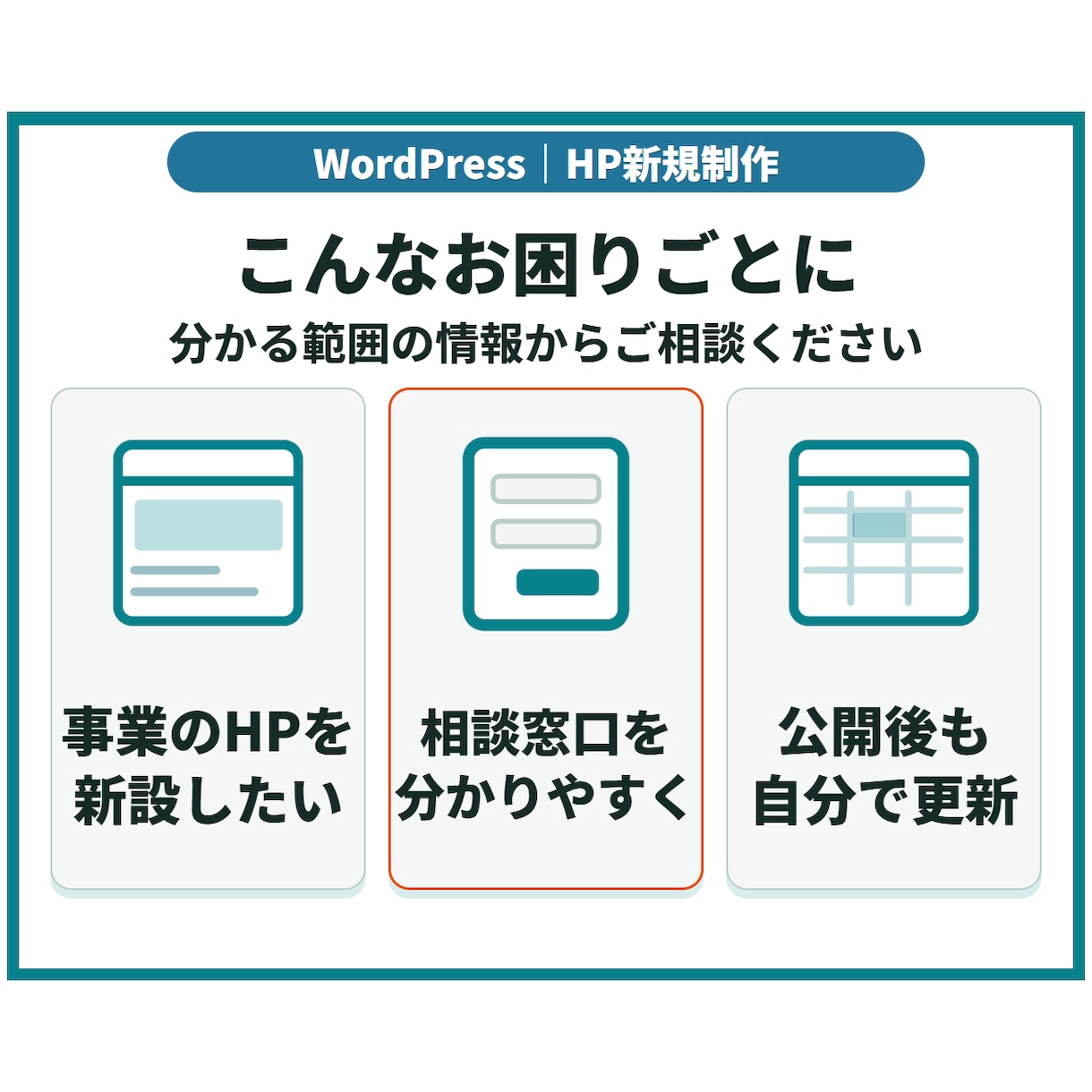 更新しやすいWordPressホームページ作ります お知らせ更新・操作手順まで、公開後に扱いやすく制作 イメージ2