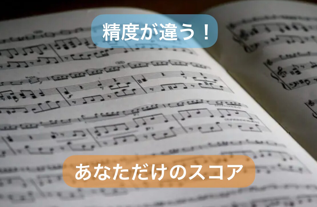 あなた専用の完成度の高い譜面つくります 楽曲全体に耳がいくので精度が違います！ イメージ1