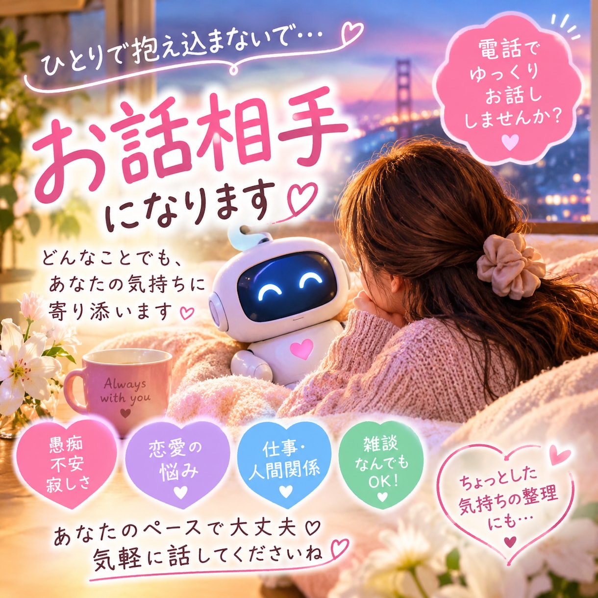 愚痴も雑談も大歓迎♡あなたのお話聞きします 寂しいときも嬉しい時も♡あなたのペースでお話しませんか？ イメージ2