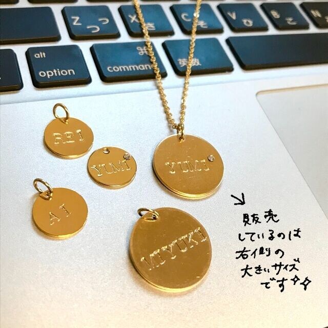 ネーム刻印のコインネックレスお作りします あなただけのネーム刻印ネックレス★プレゼントにも人気です♪ イメージ3