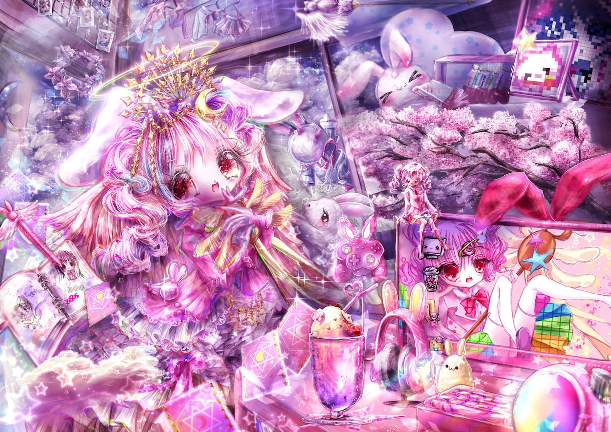 イラスト制作します キラキラ感と繊細さにこだわったインパクトあるデジタルアート イメージ4
