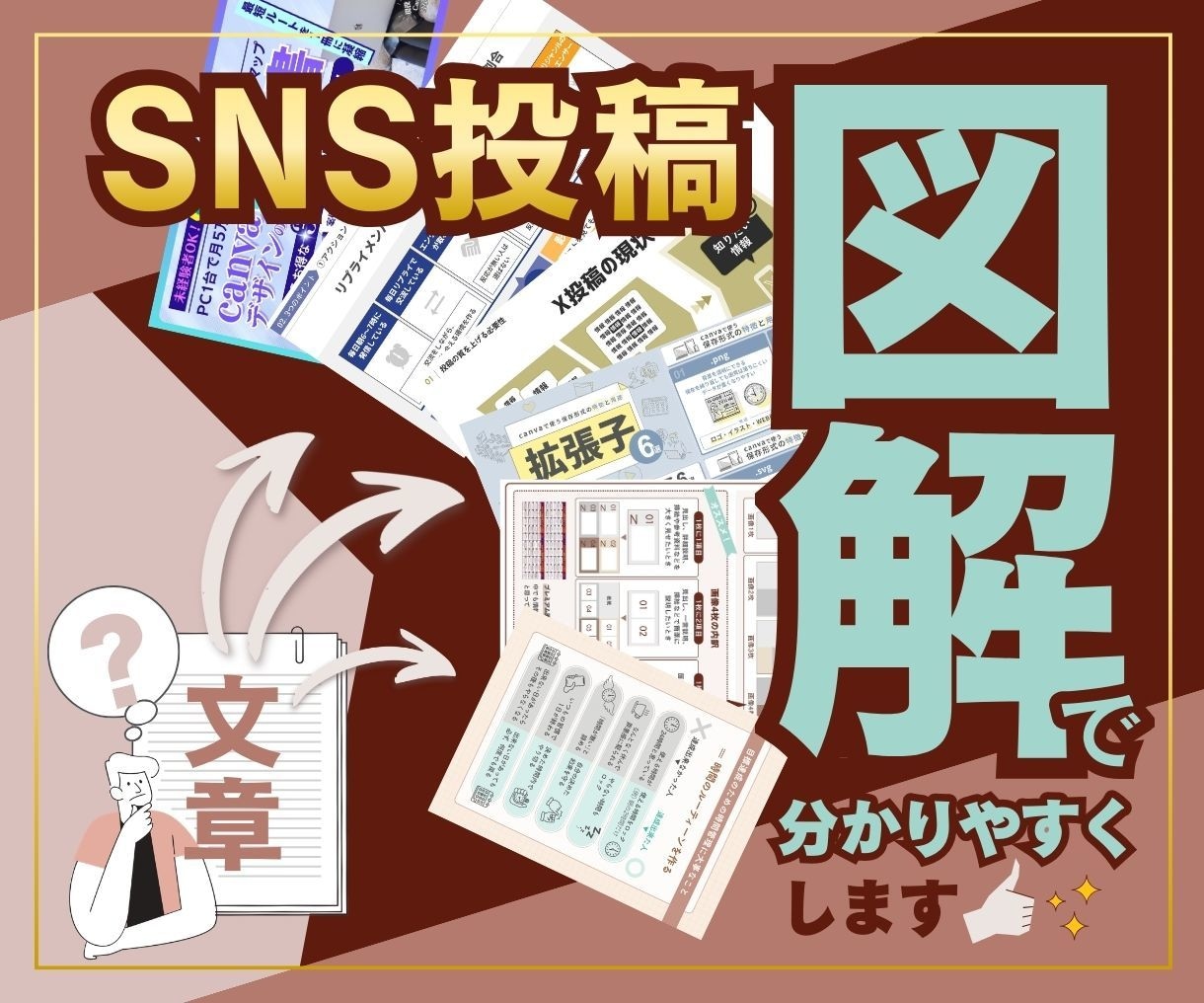文章を分かりやすい図解デザインに作成します 「図解 × SNS投稿で想いを伝えたい方へ」 イメージ1