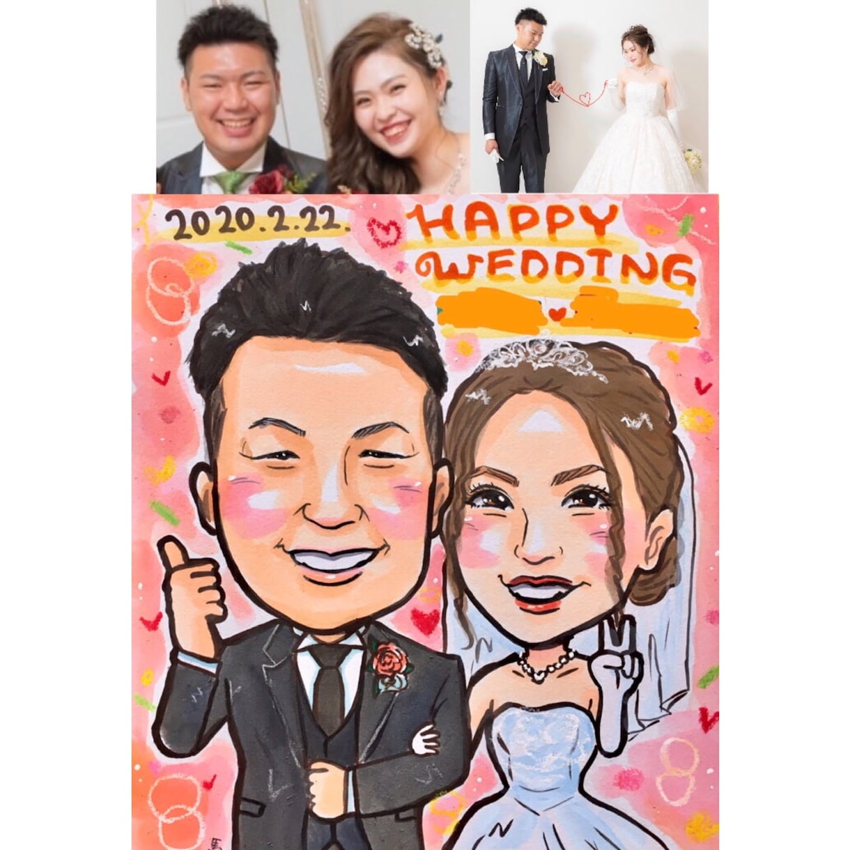 販売数1000件超!可愛く似てる似顔絵お描きします ウェルカムボードや記念のプレゼント等にいかがですか？ イメージ2