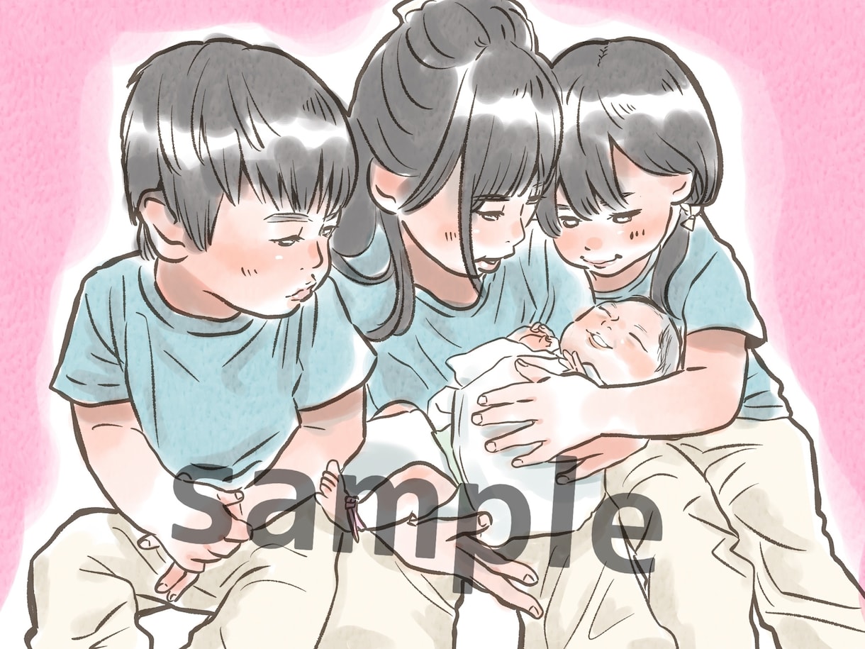 あなたの思い出の1ページをお描きします 思い出の記念日に✨️イラストお描きします イメージ1